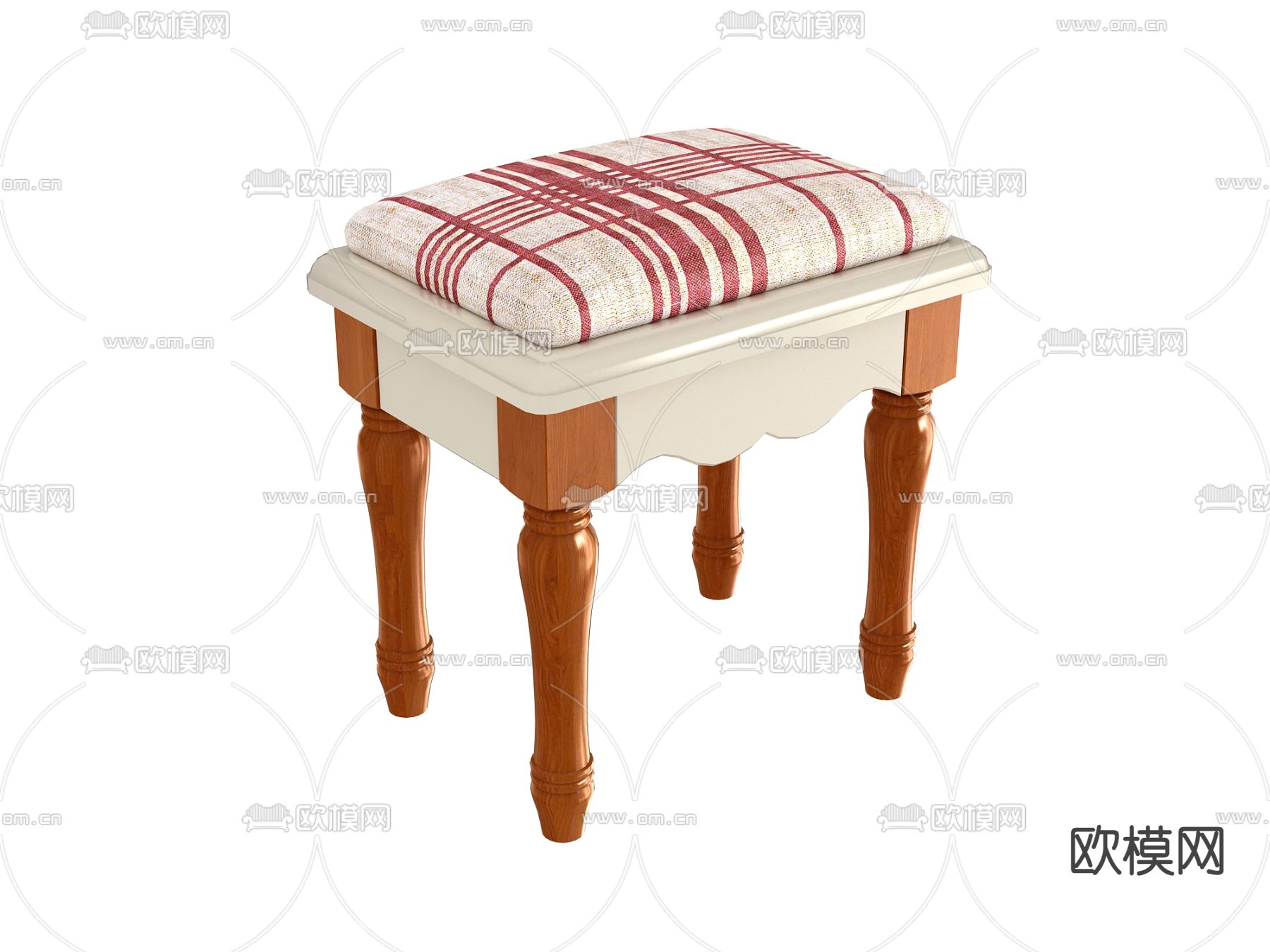 美式凳子 沙发凳 坐凳 梳妆凳3d模型下载