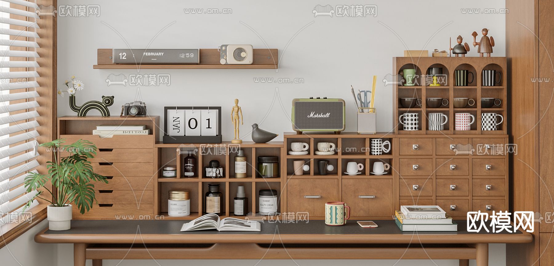 中古风装饰品 摆件 日历 雕塑 相机3d模型下载