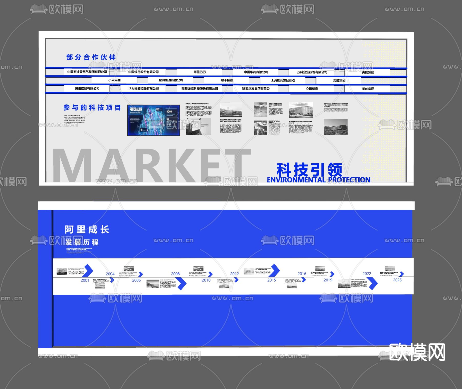 文化墙 宣传栏 企业墙su模型下载（渲染图2）
