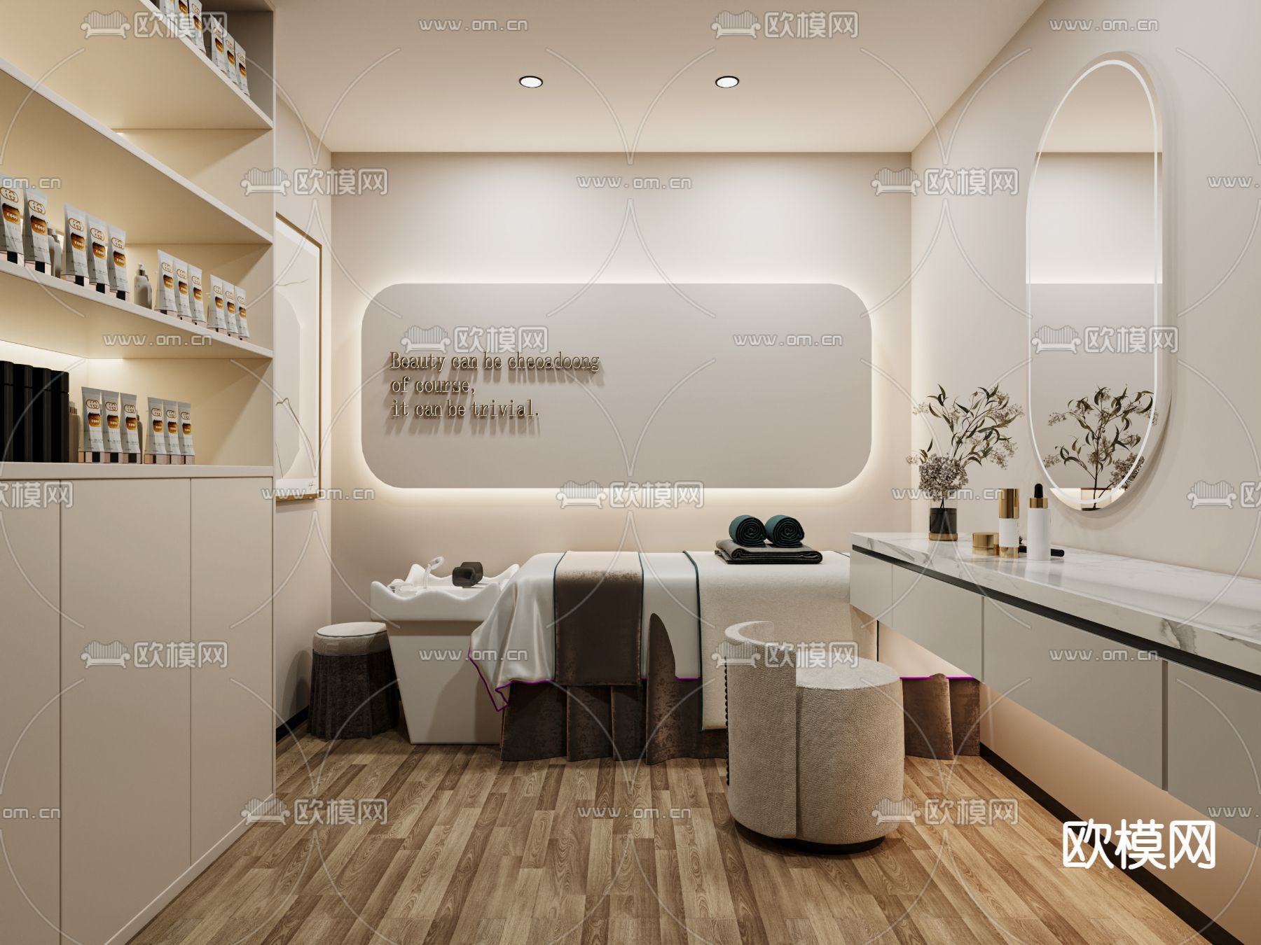 现代理发店 美发店 发廊3d模型下载（渲染图3）