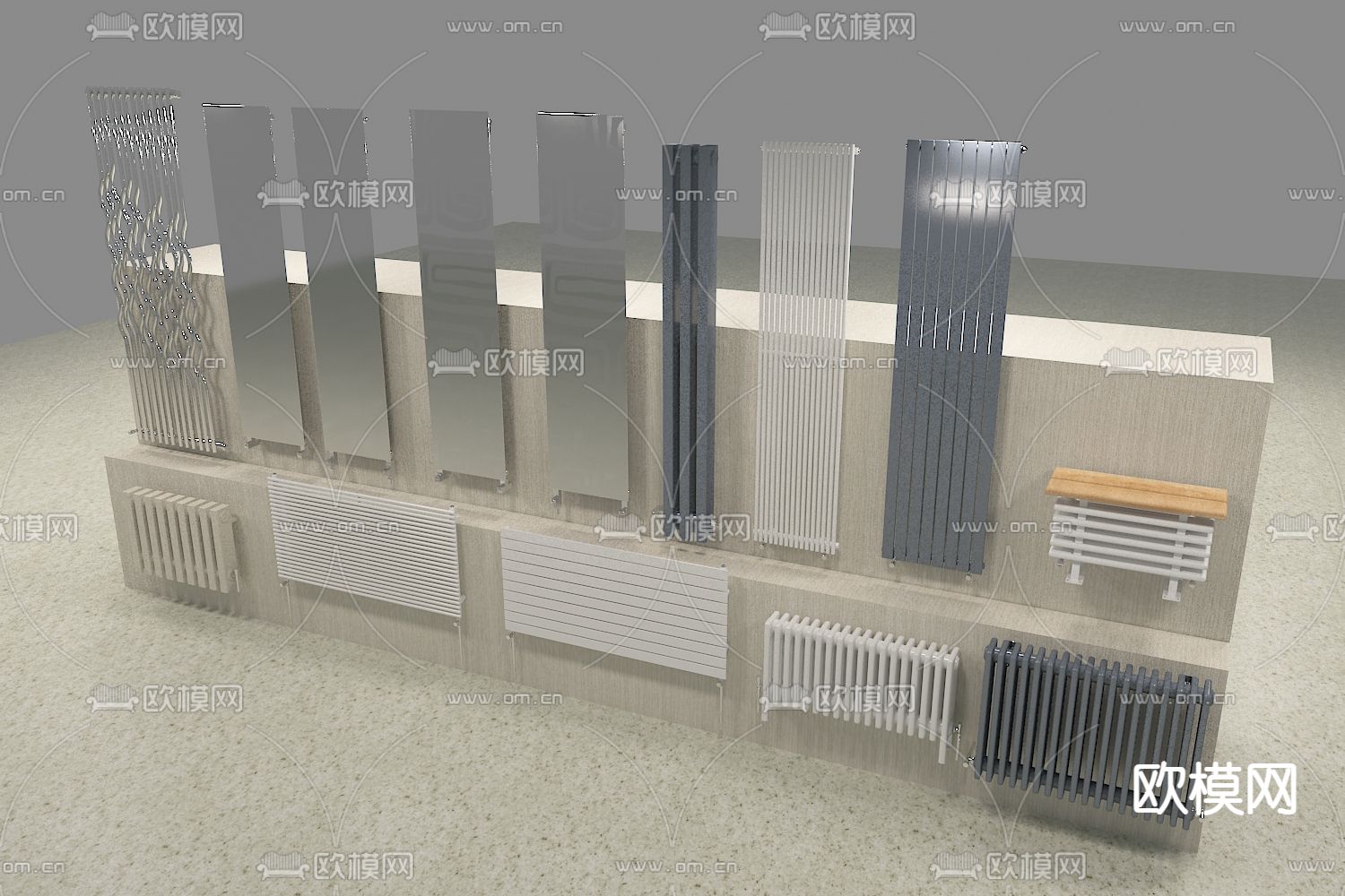 工艺暖气片3d模型下载