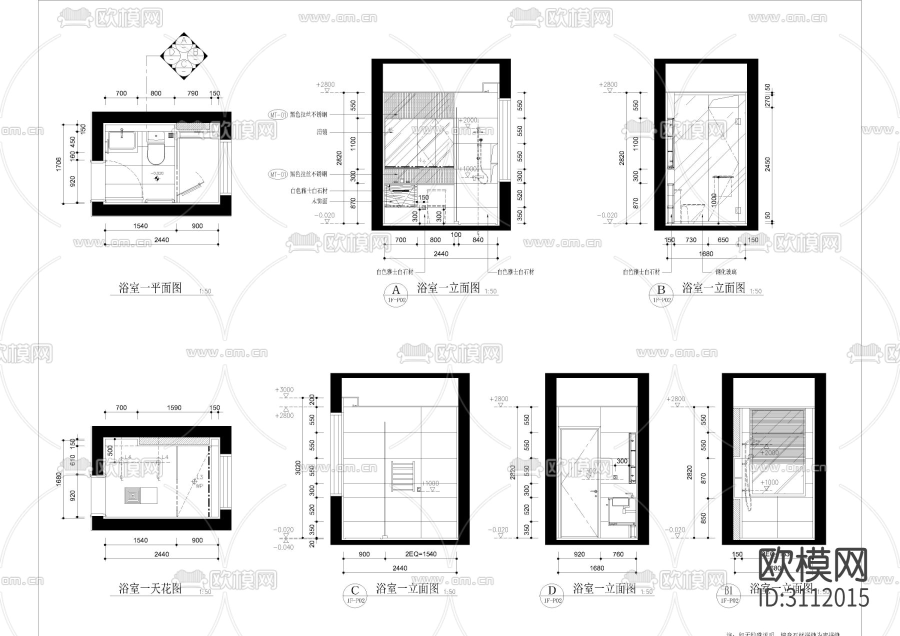 私人别墅 家装装修cad平面图下载（渲染图5）