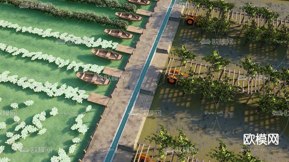 乡村公园景观 雷锋学习师范基地 研学实践基地su模型下载(渲染图1)