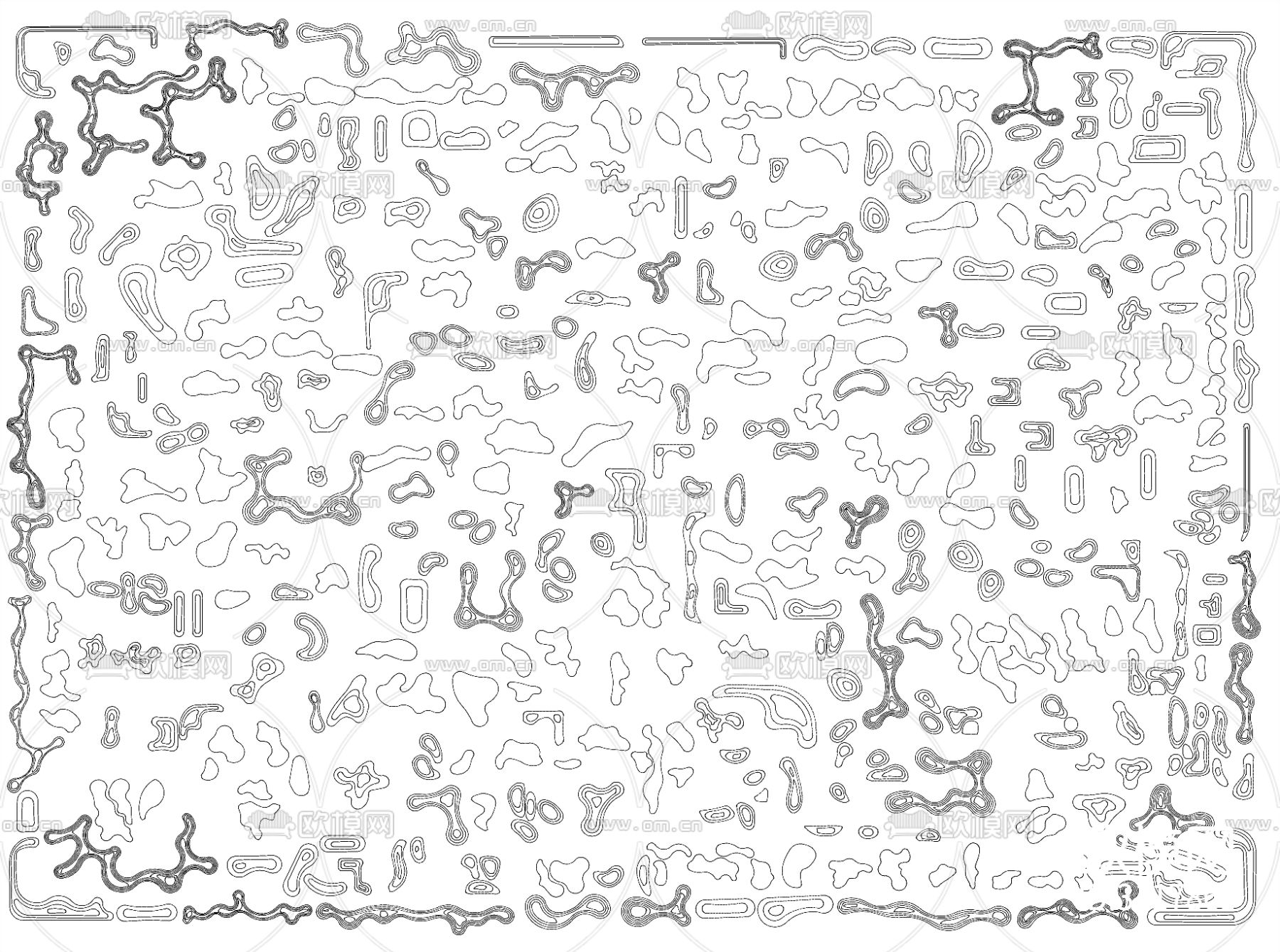 庭院微地形 微地形绿地 微地形cad图库下载（渲染图7）