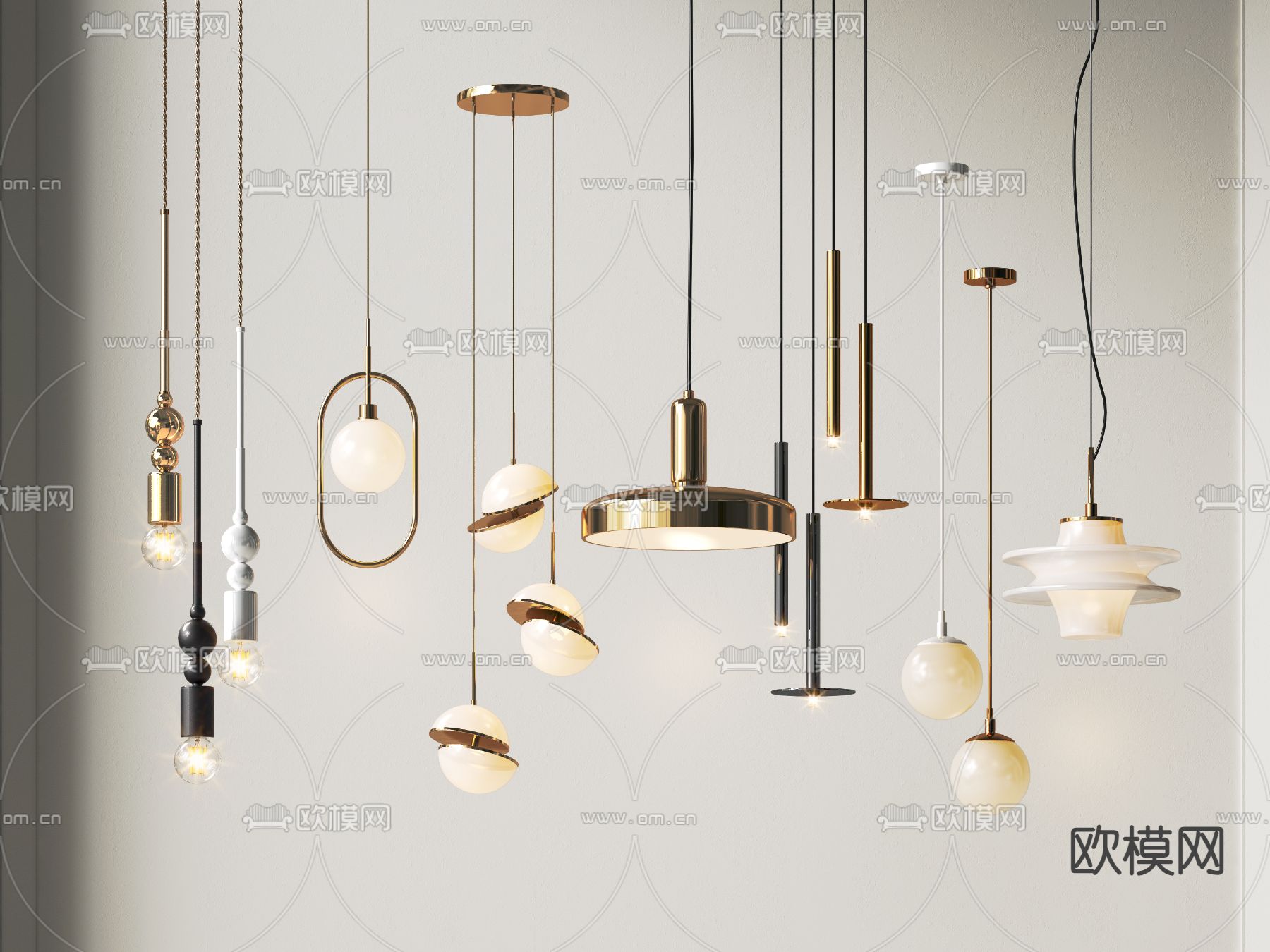 床头小吊灯su模型下载（渲染图1）