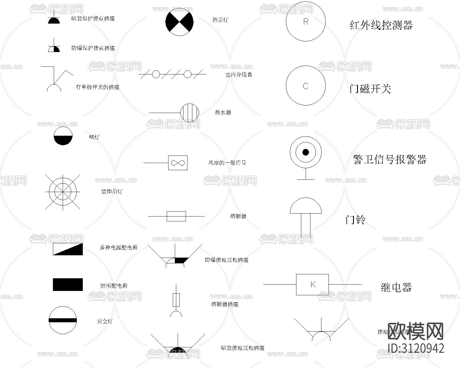 开关(精品)cad图库下载（渲染图2）