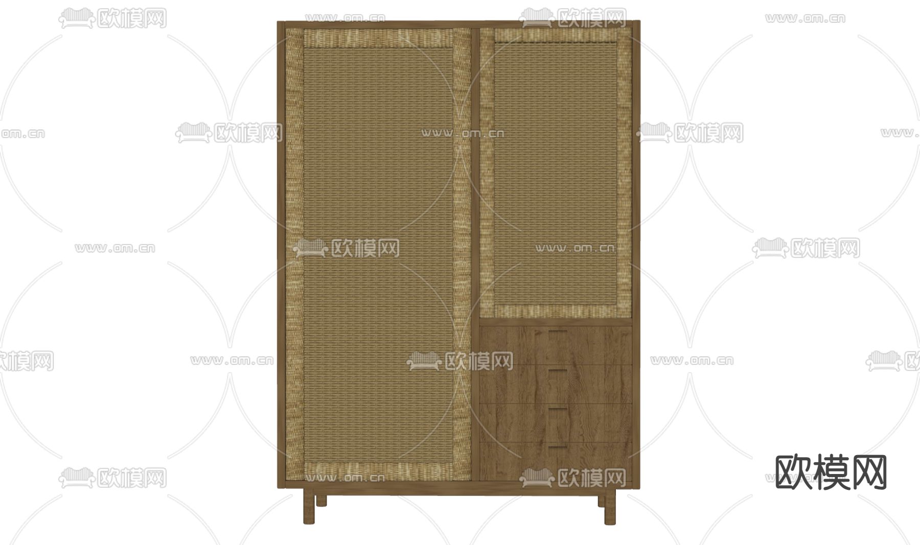 侘寂风置物柜su模型下载（渲染图1）