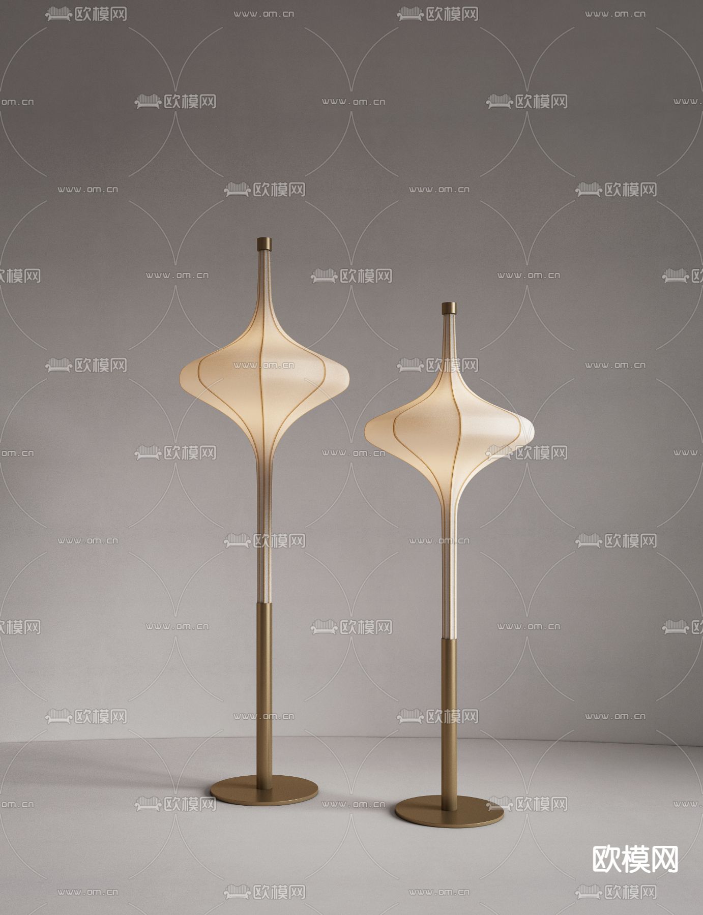 侘寂风落地灯su模型下载（渲染图2）