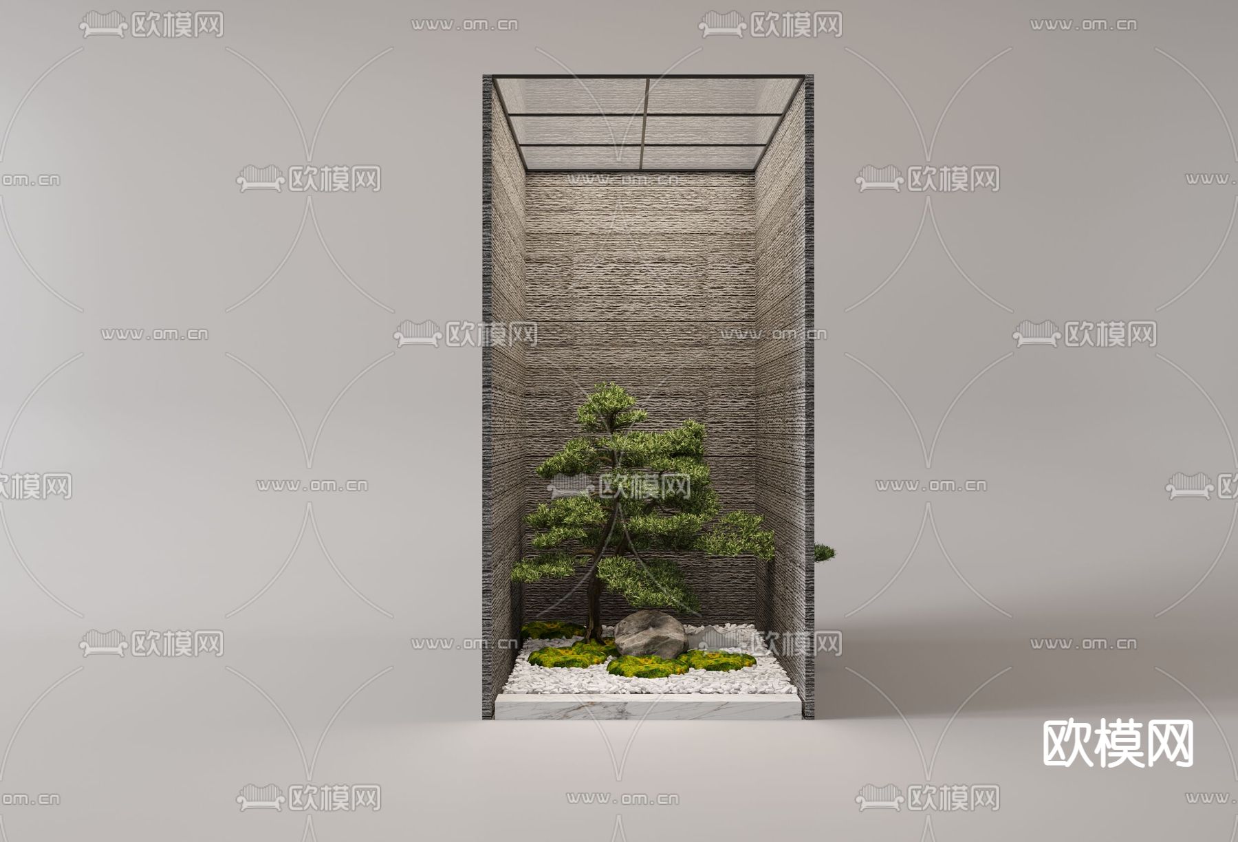 新中式景观小品 室内景观造景3d模型下载