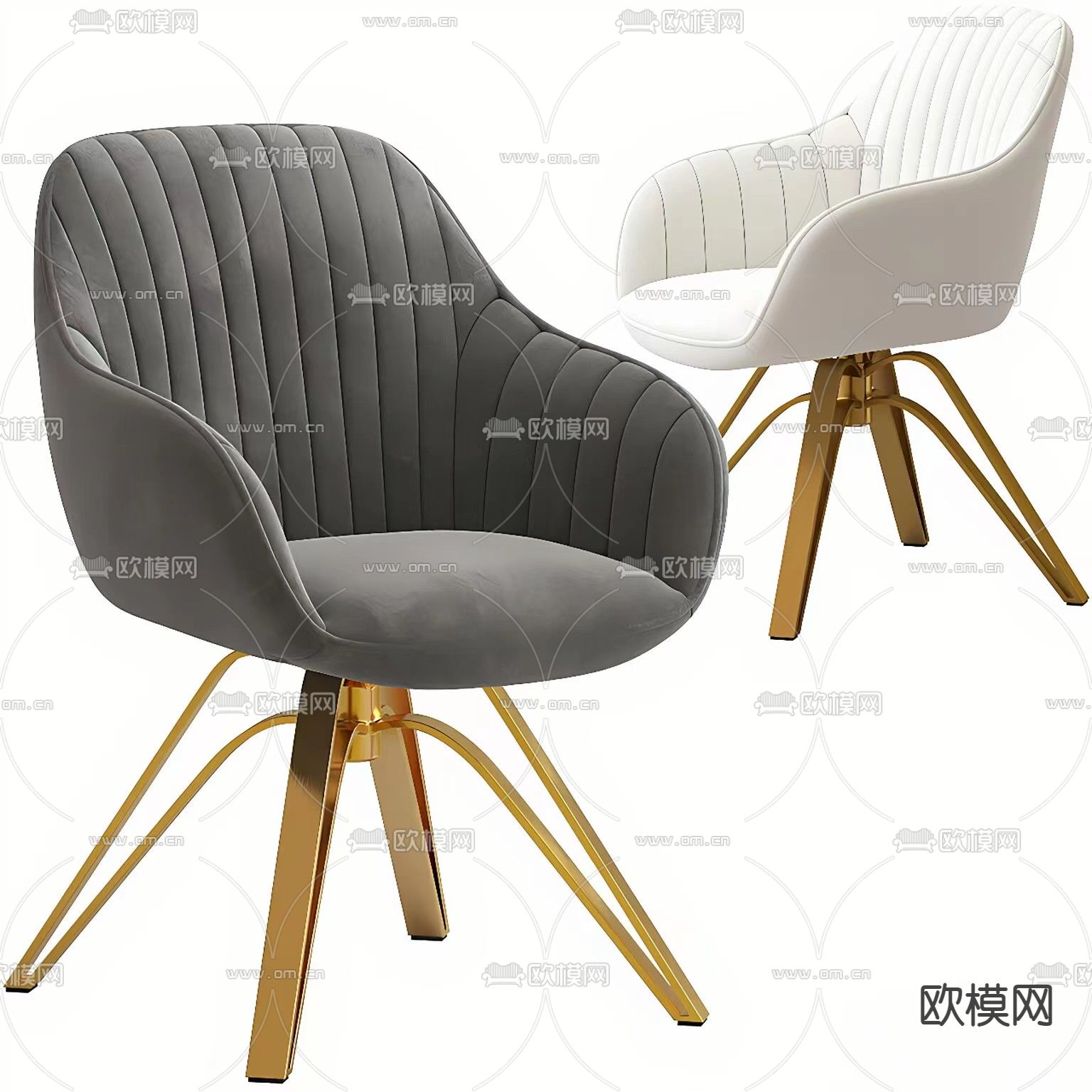 轻奢休闲椅 扶手椅3d模型下载（渲染图1）