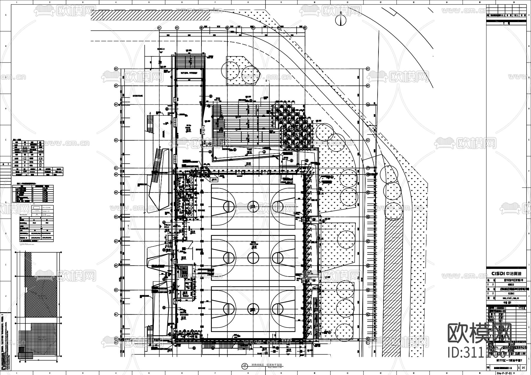 篮球场全套cad图库下载（渲染图4）