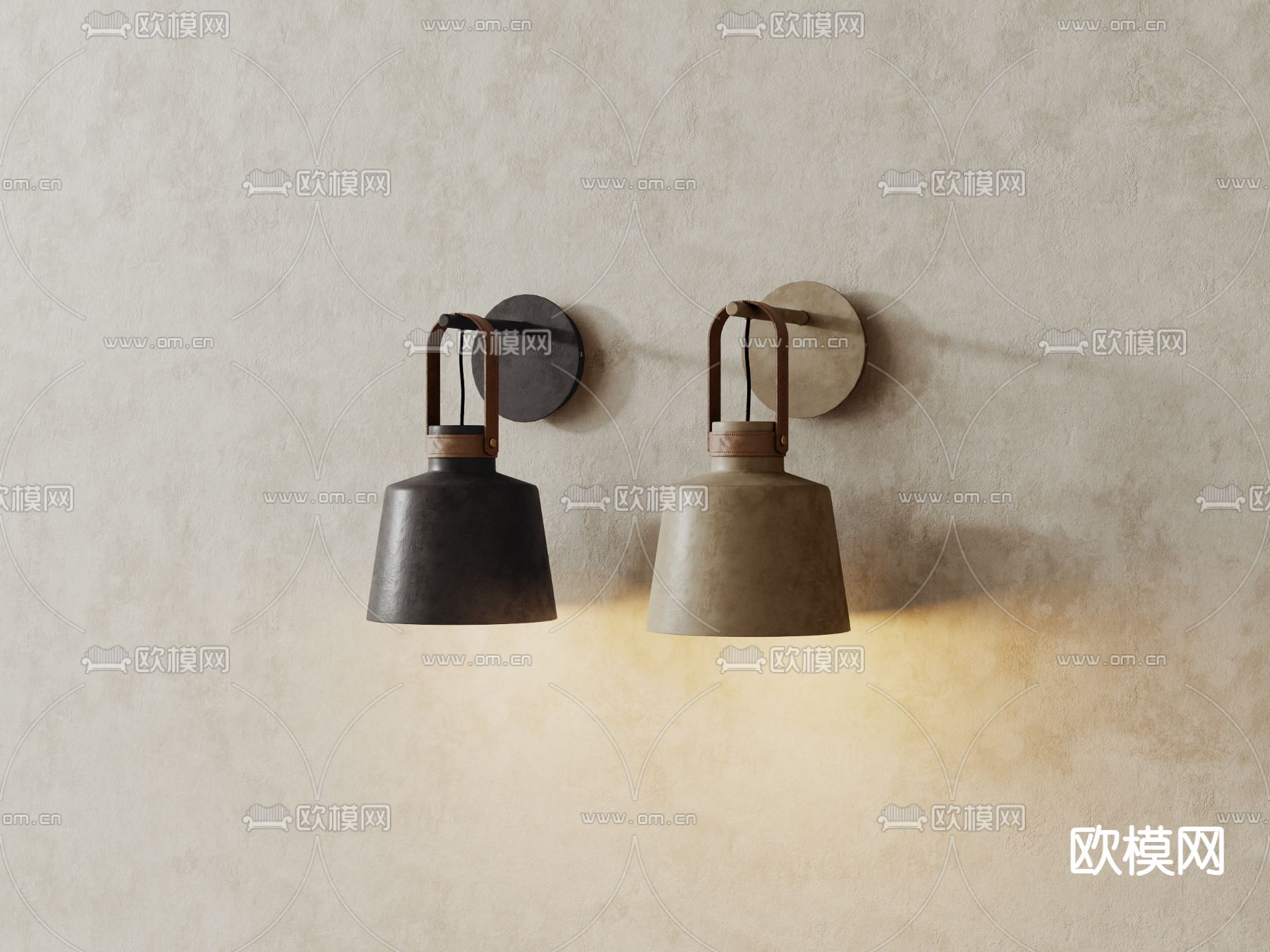 侘寂风壁灯su模型下载（渲染图2）