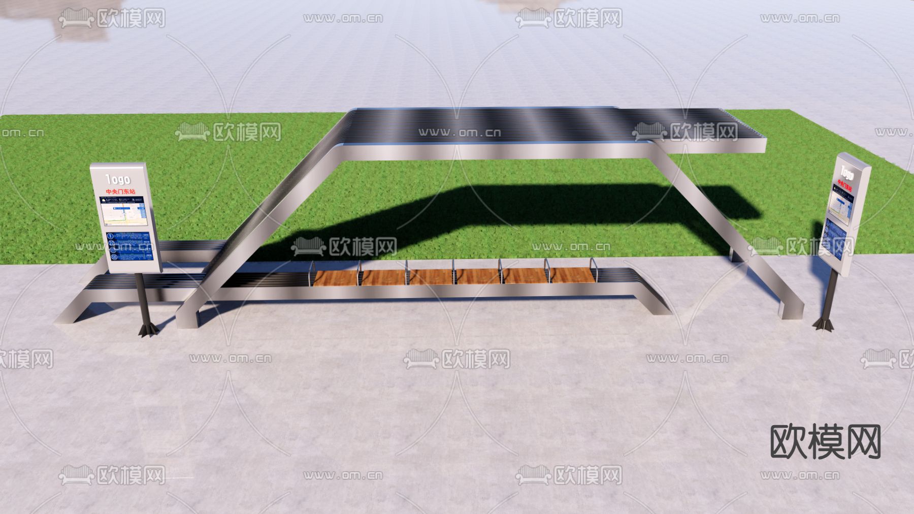 公交站牌 展台su模型下载（渲染图3）