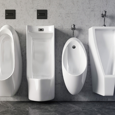  现代小便斗 小便器su模型 