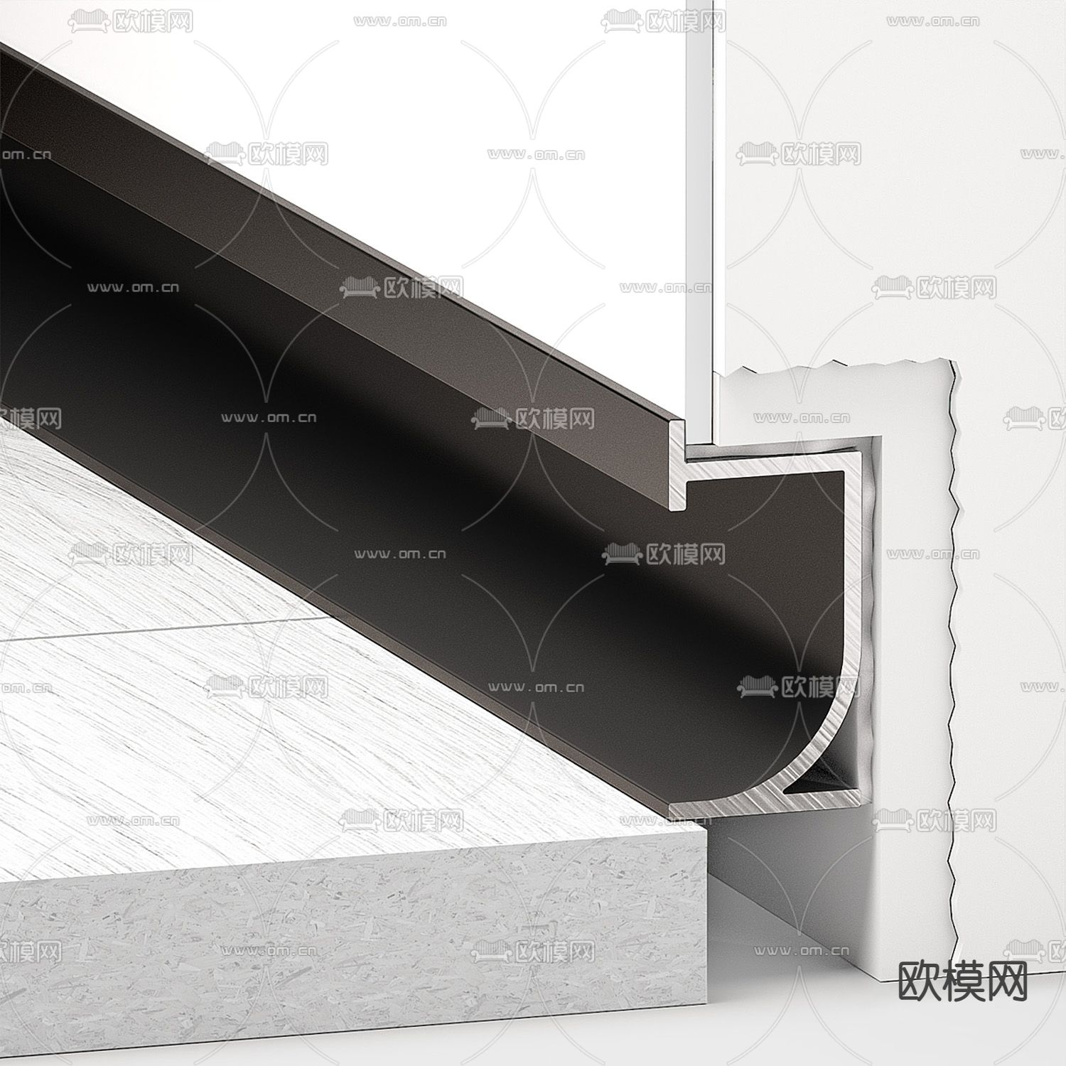 暗藏式踢脚线 线条 角线3d模型下载