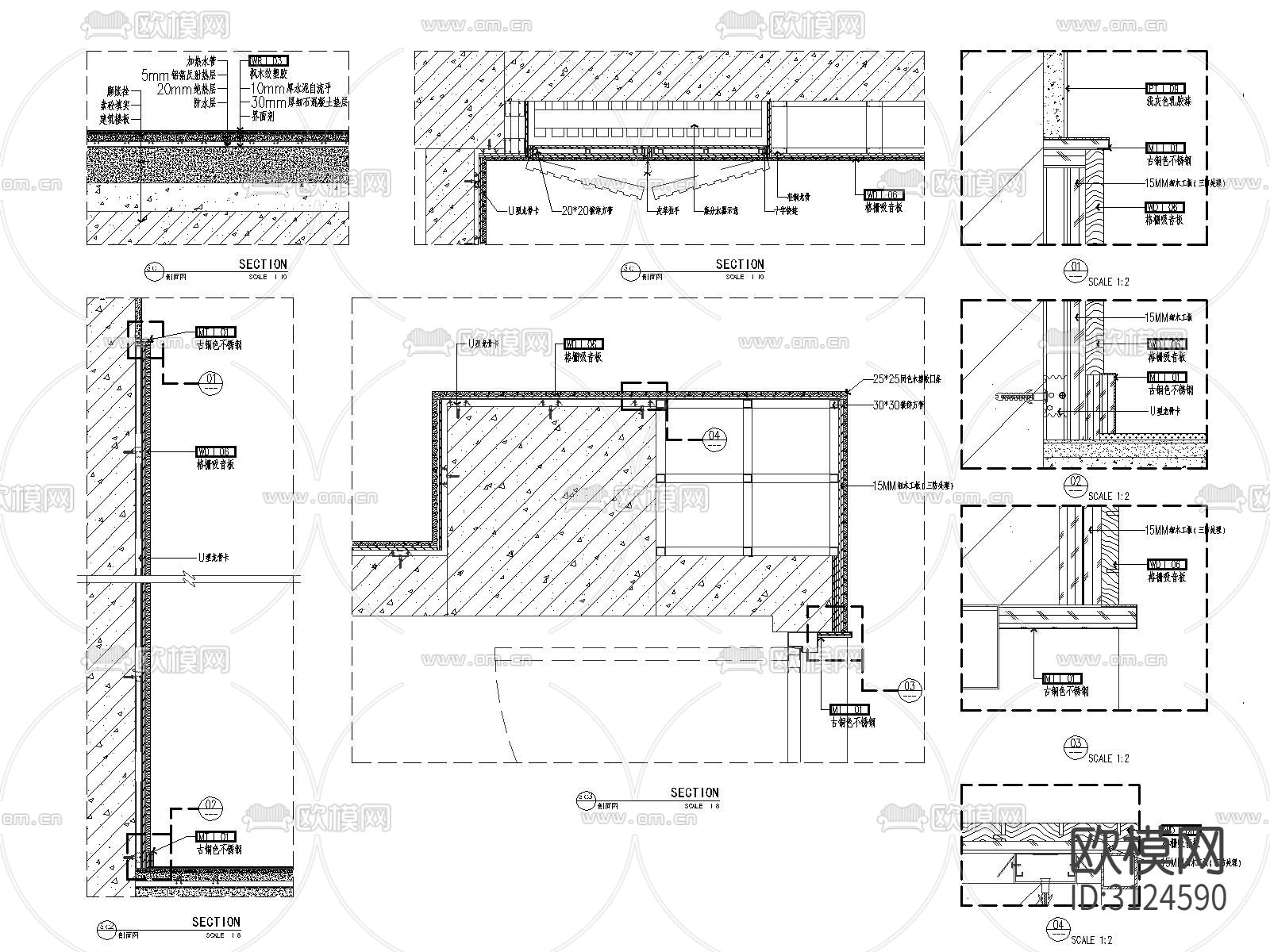 体育馆 篮球馆 运动馆cad平面图下载（渲染图4）