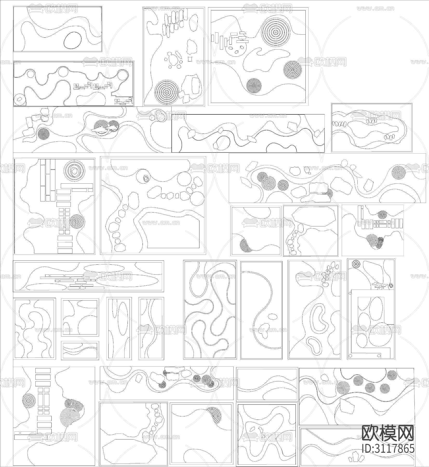 庭院微地形 微地形绿地 微地形cad图库下载（渲染图6）