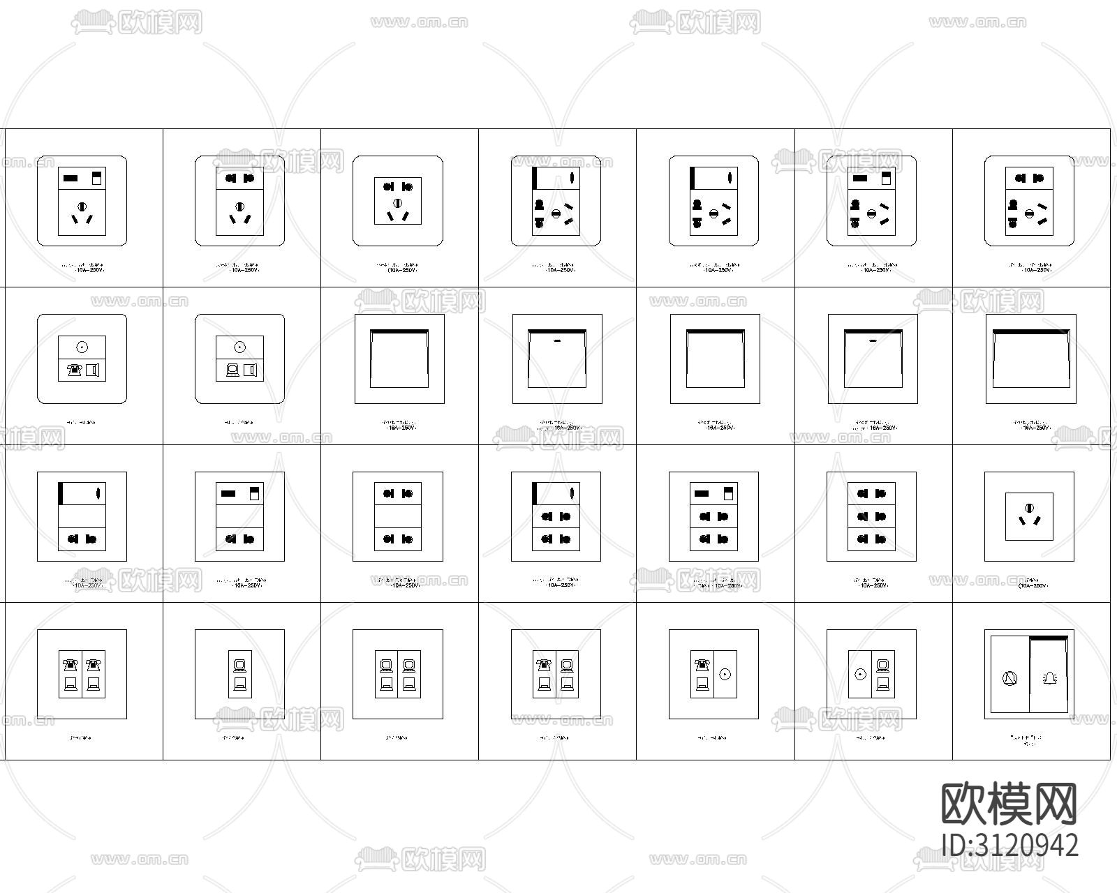 开关(精品)cad图库下载（渲染图8）