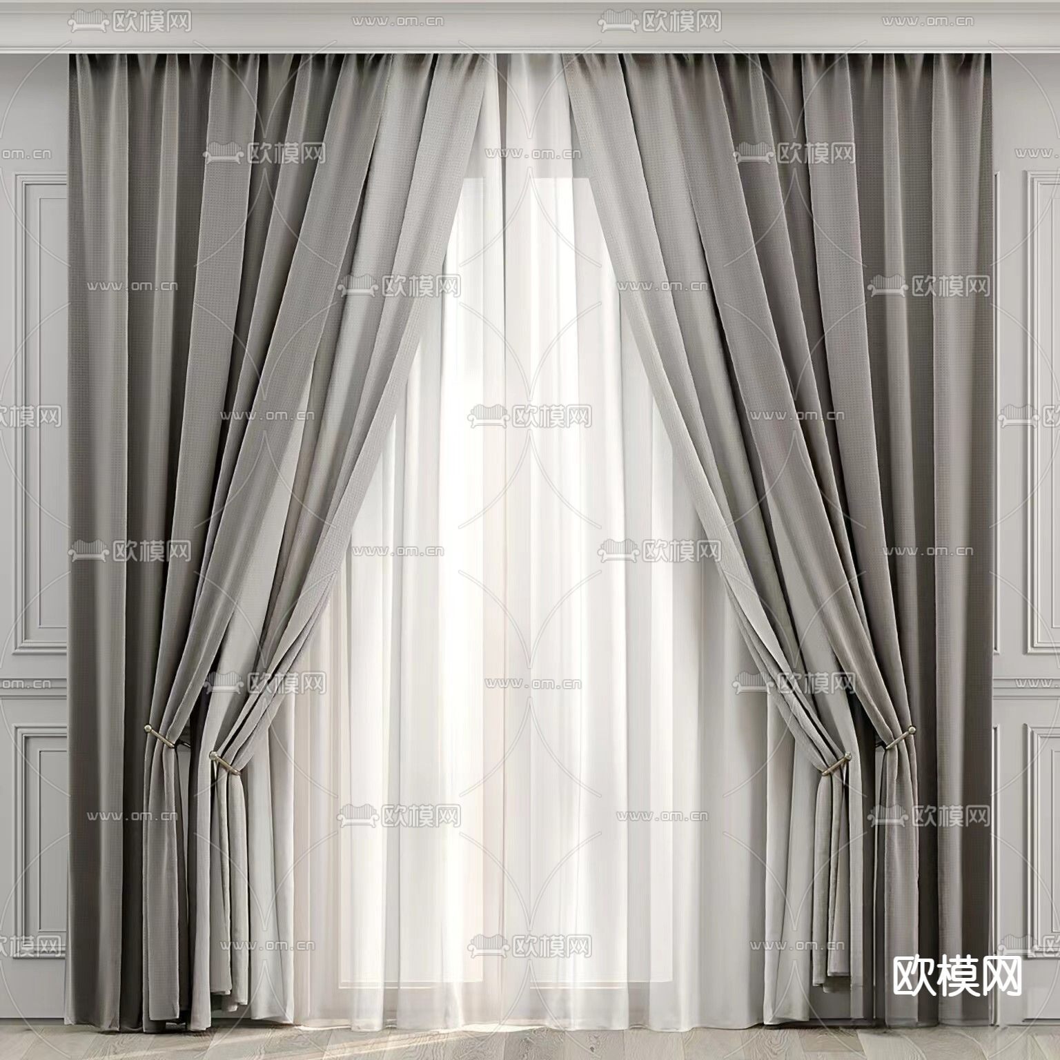 纱窗 窗帘3d模型下载（渲染图1）