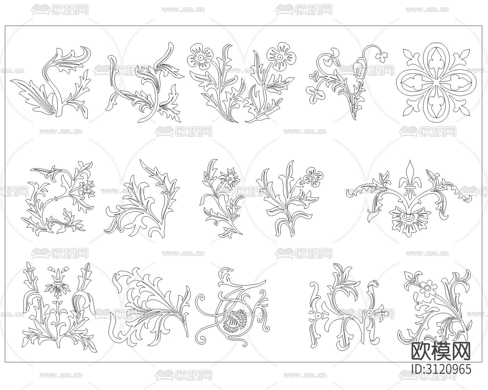 花纹cad图库下载（渲染图2）