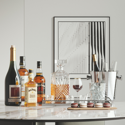 现代酒瓶 酒水 洋酒su模型