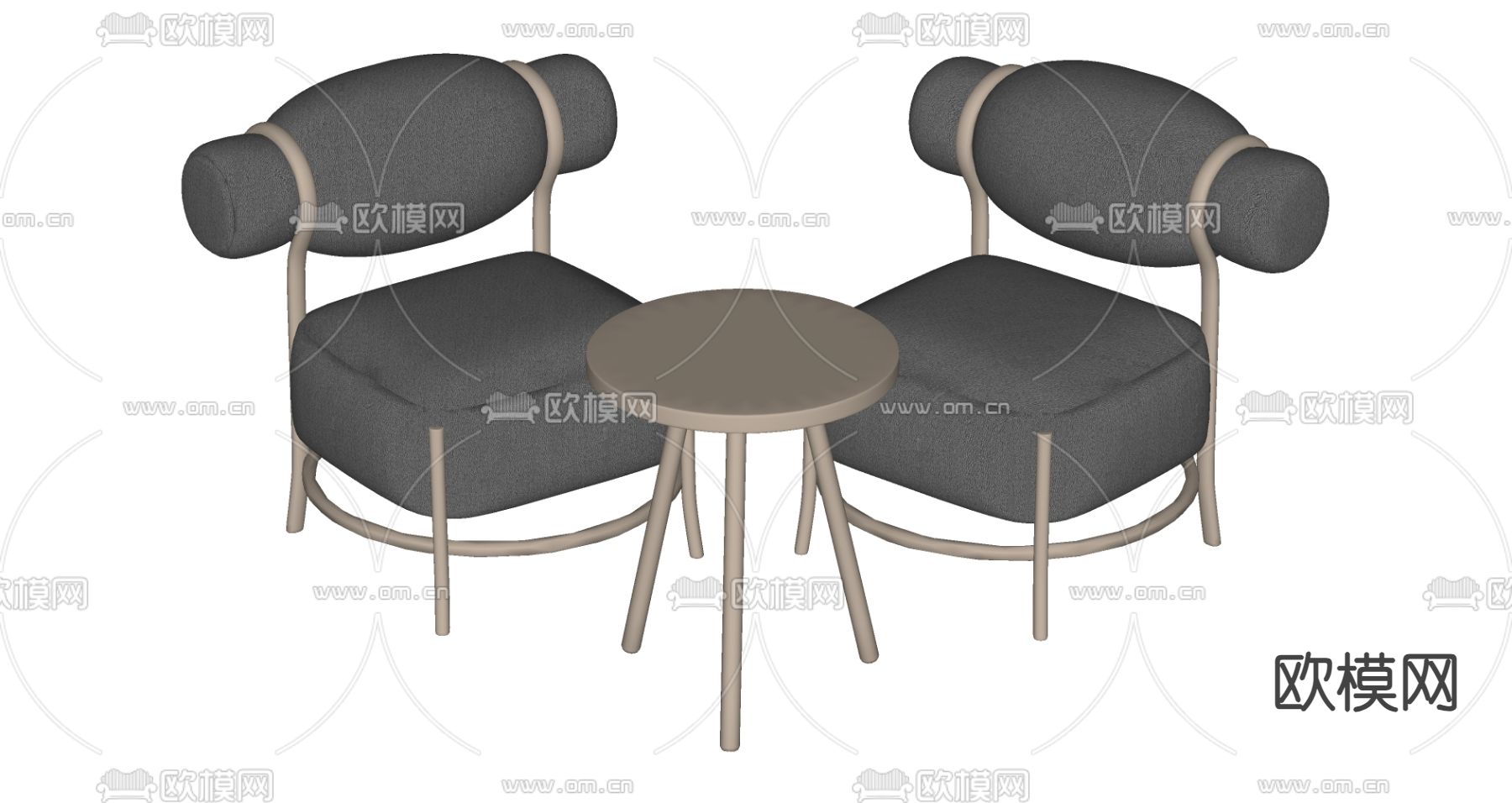 现代休闲椅 椅子su模型下载（渲染图2）