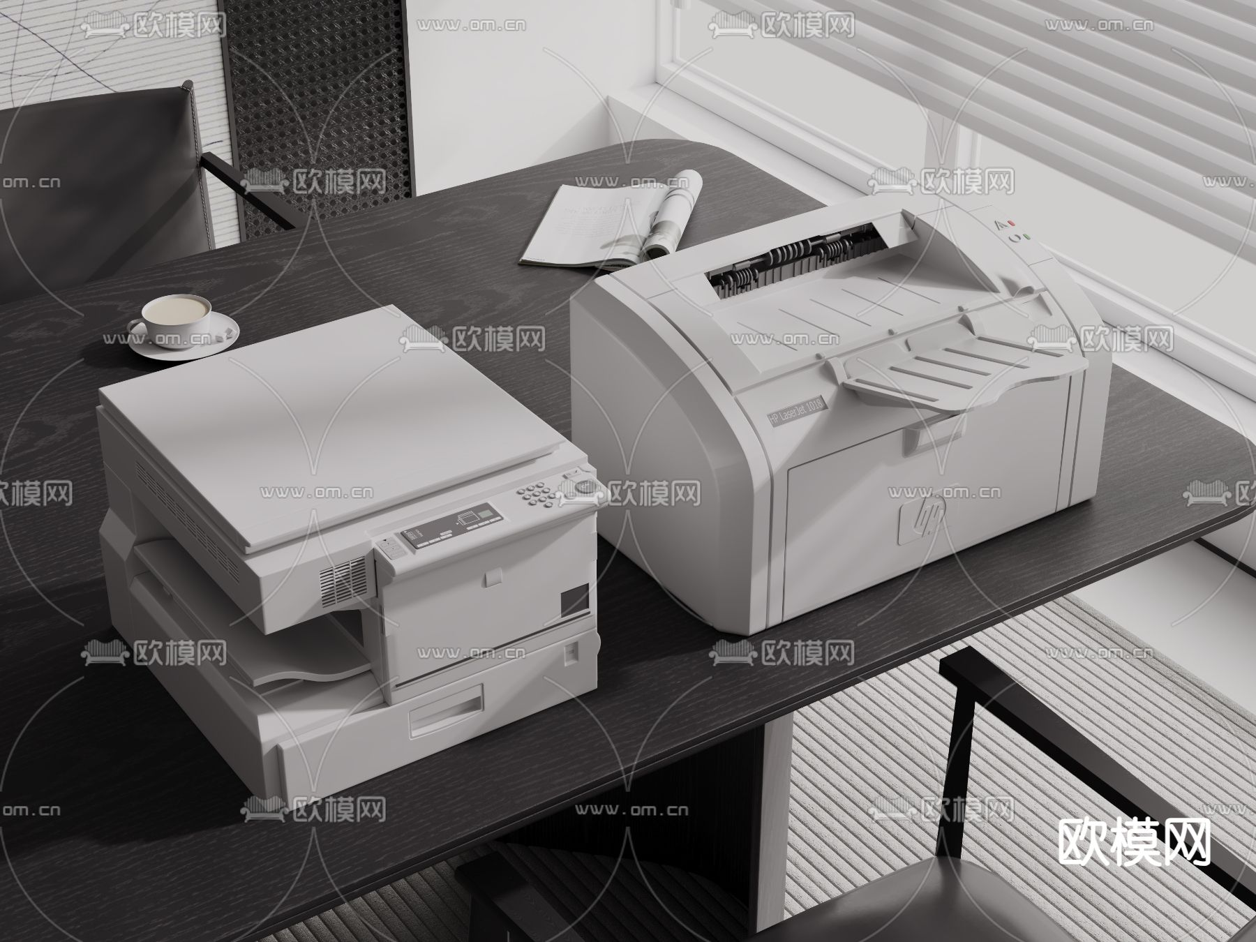 现代打印机 复印机 扫描仪3d模型下载