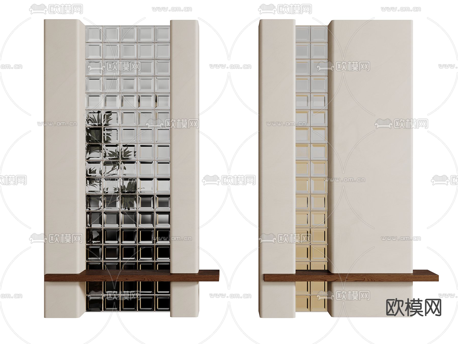 奶油风屏风 玄关隔断3d模型下载
