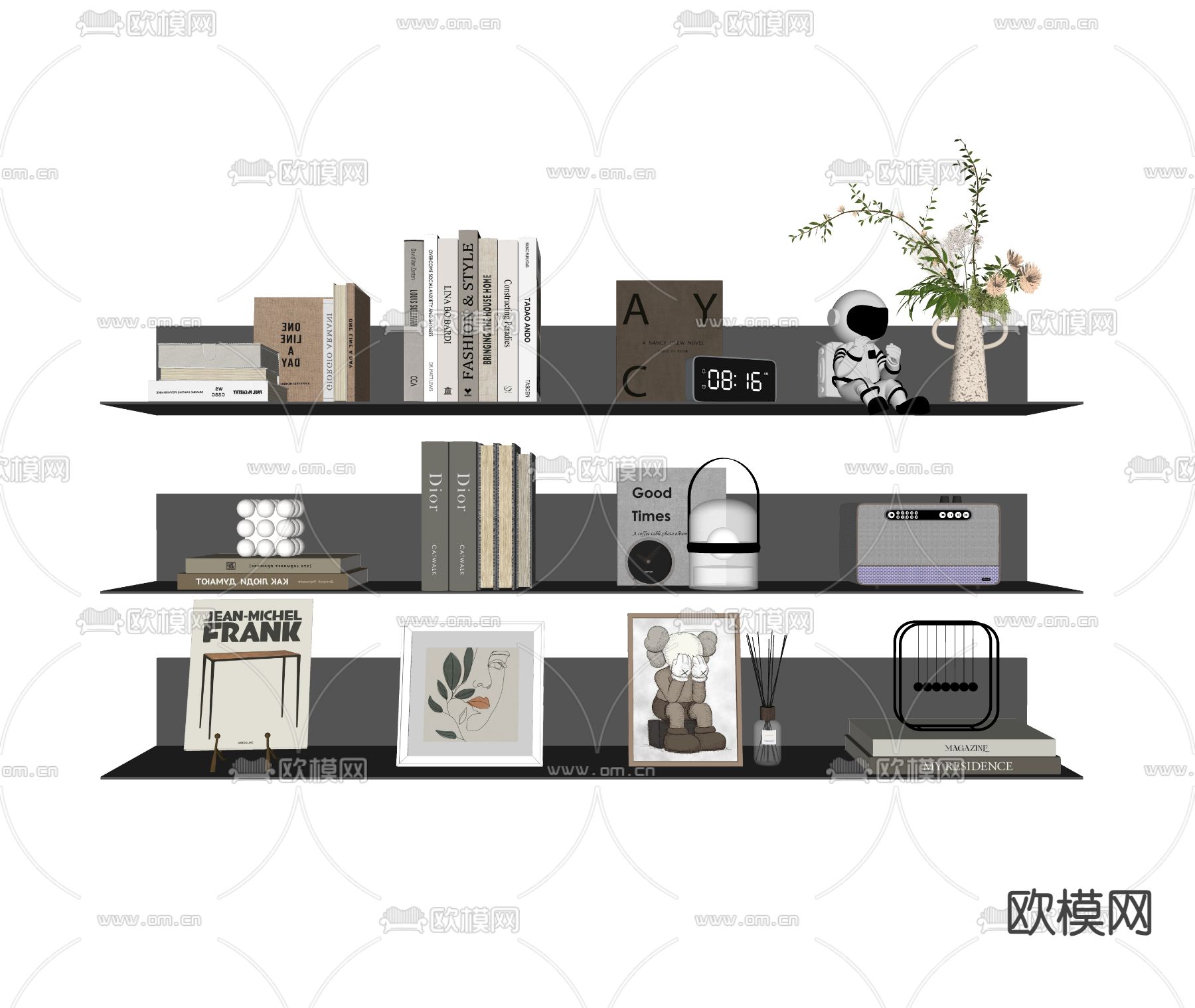 现代装饰品 摆件 挂画 花瓶su模型下载_ID15140871_sketchup模型下载-欧模网