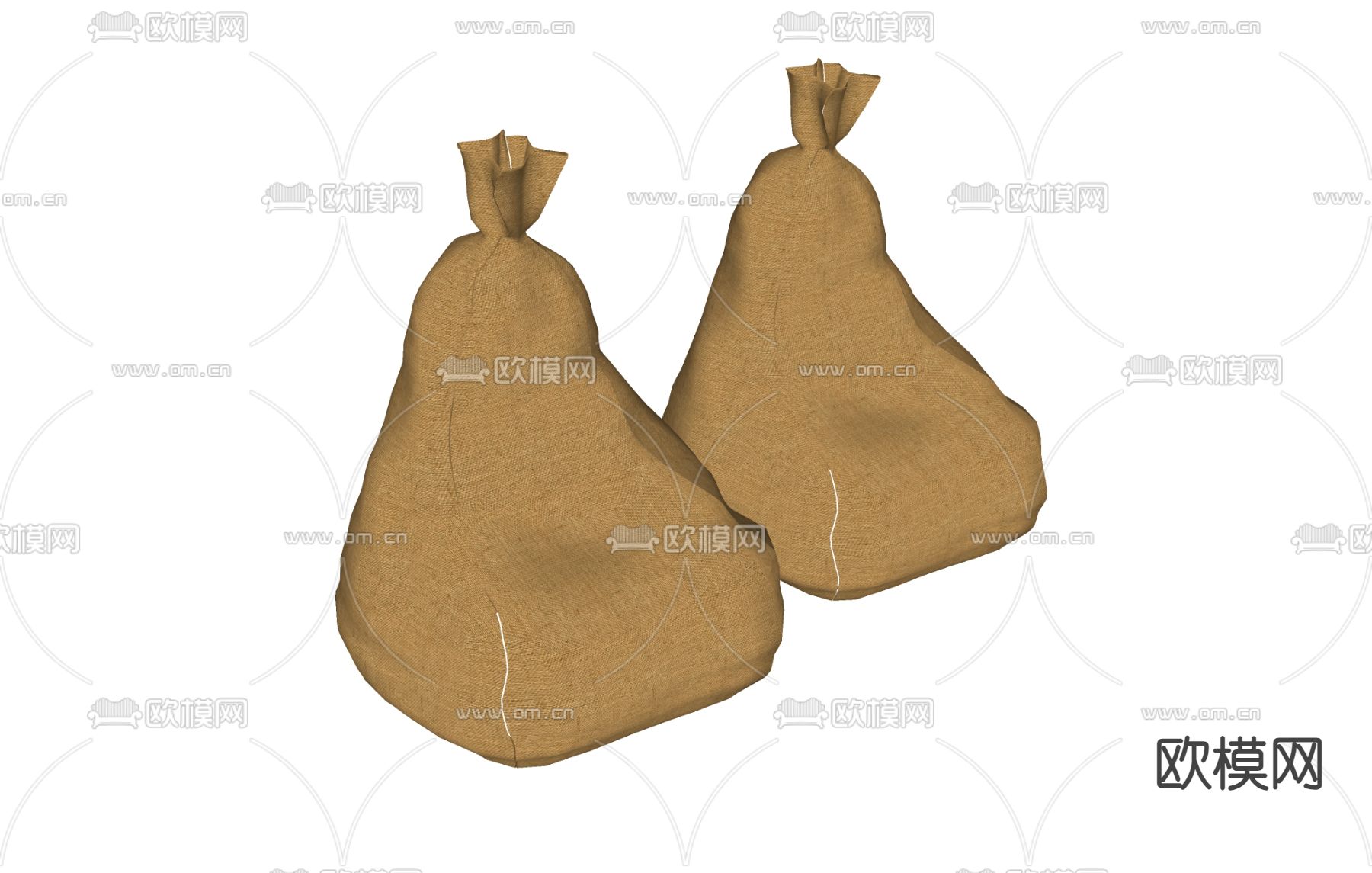 沙袋 沙包 麻布袋su模型下载（渲染图1）