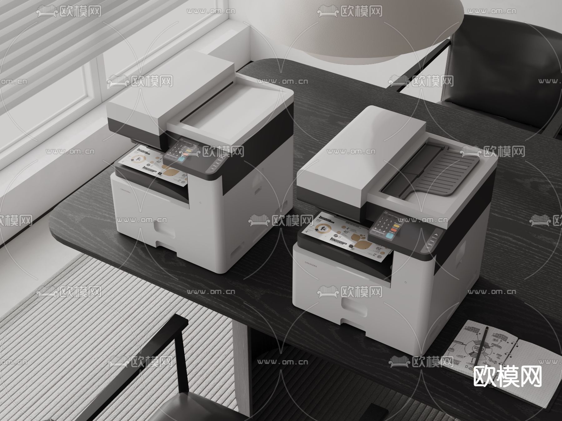 现代打印机 复印机 扫描仪3d模型下载