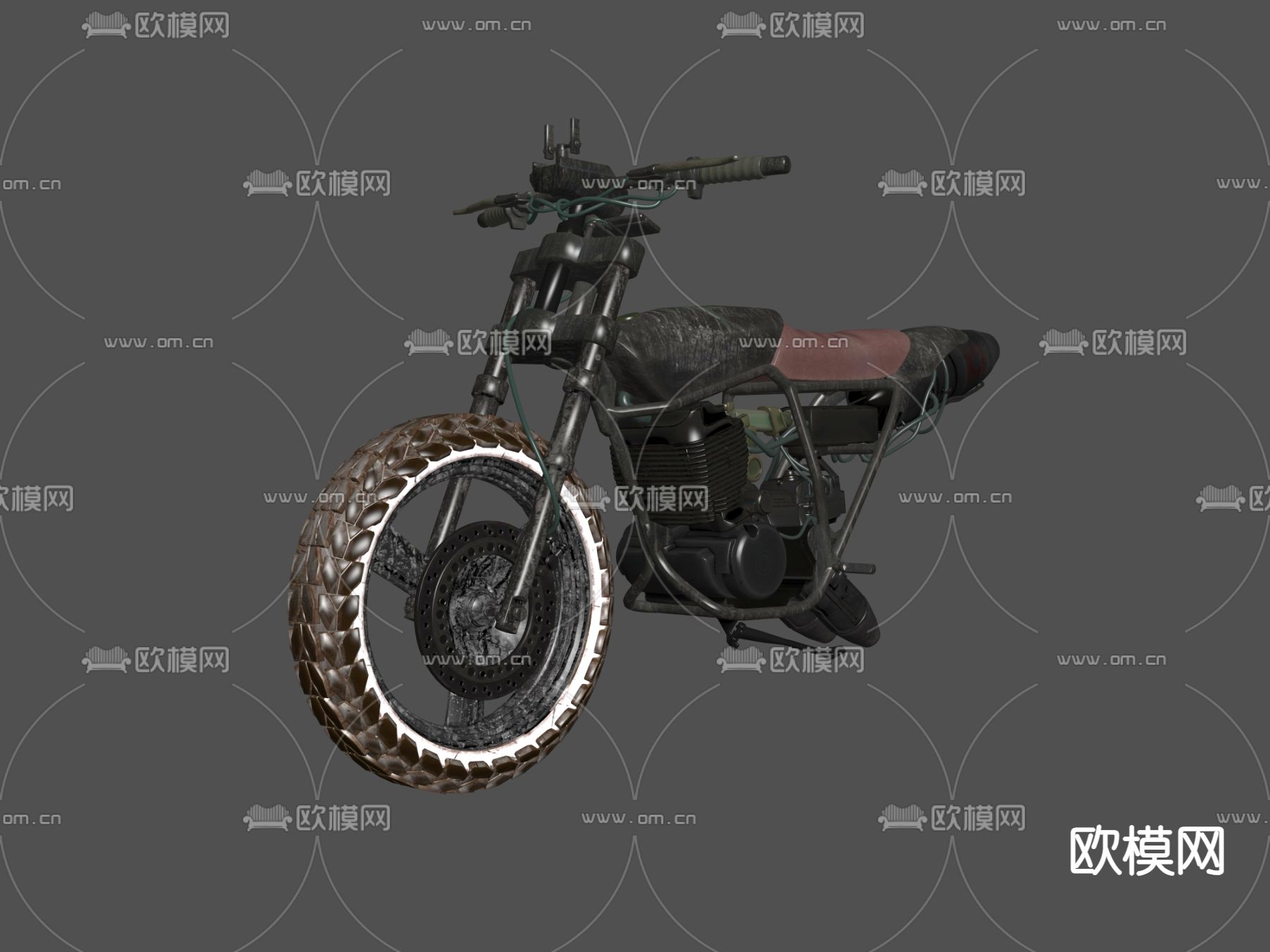 越野摩托车3d模型下载（渲染图2）