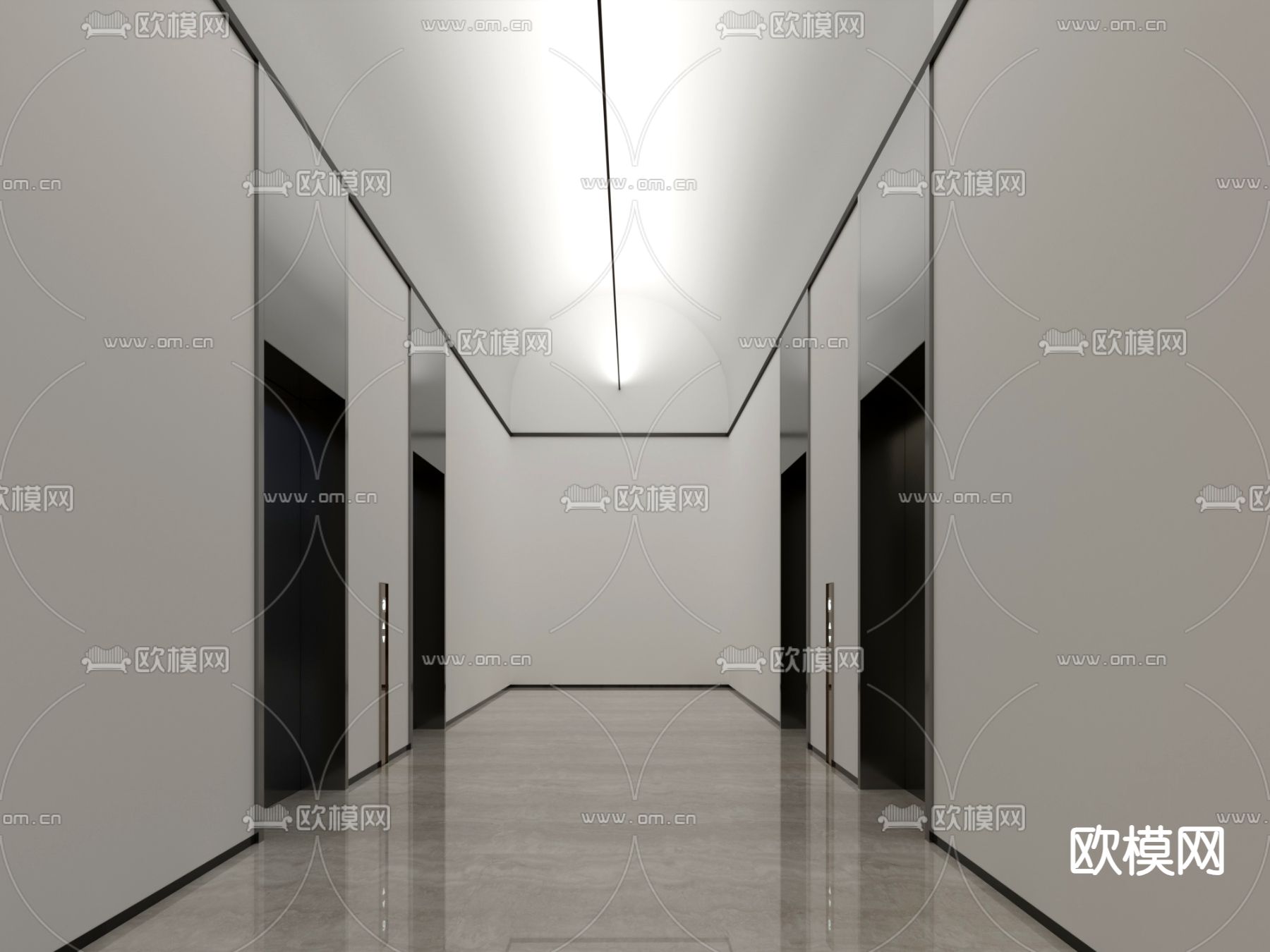 现代公司大堂3d模型下载（渲染图2）