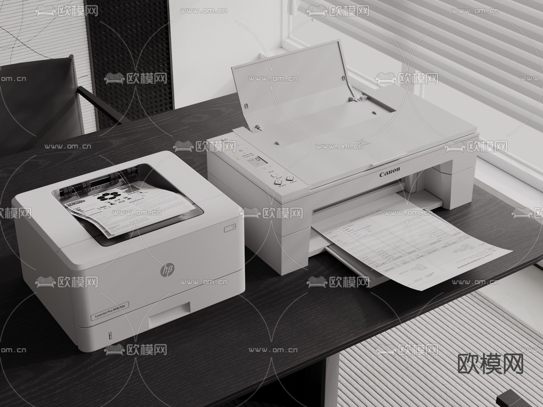 现代打印机 复印机 扫描仪3d模型下载