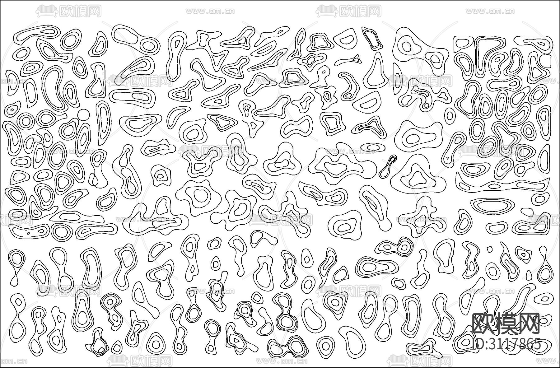 庭院微地形 微地形绿地 微地形cad图库下载（渲染图1）