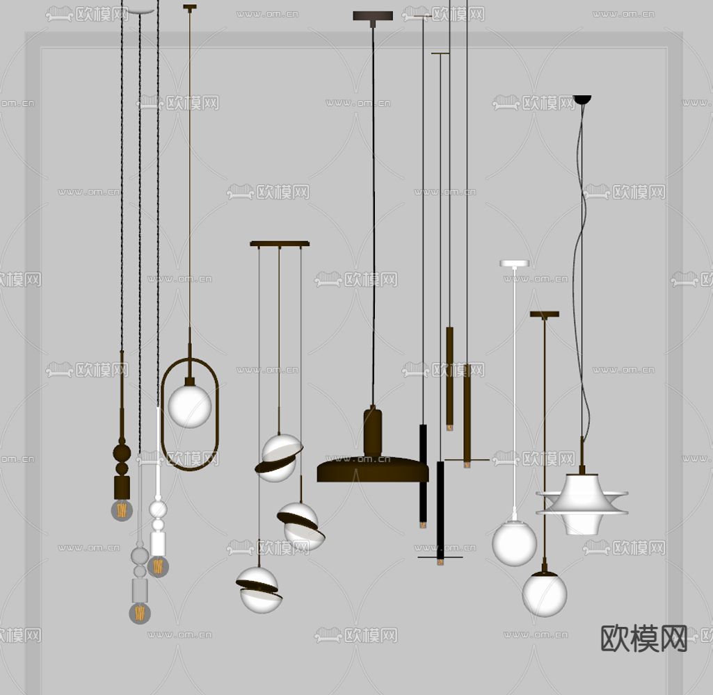床头小吊灯su模型下载（渲染图2）