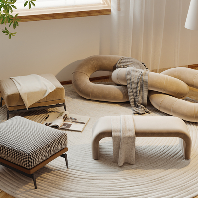  现代沙发凳su模型 