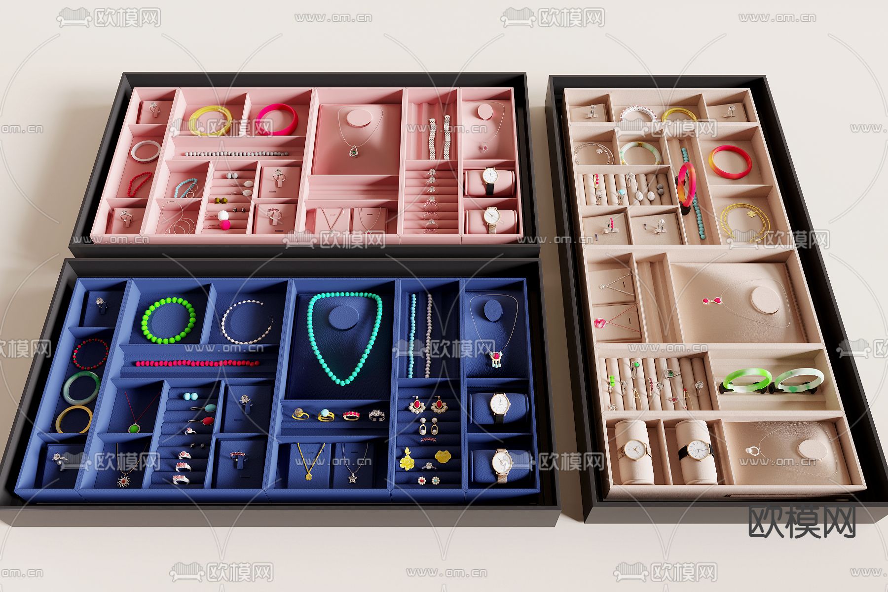 珠宝首饰 钻戒 手表 玉镯su模型下载（渲染图1）