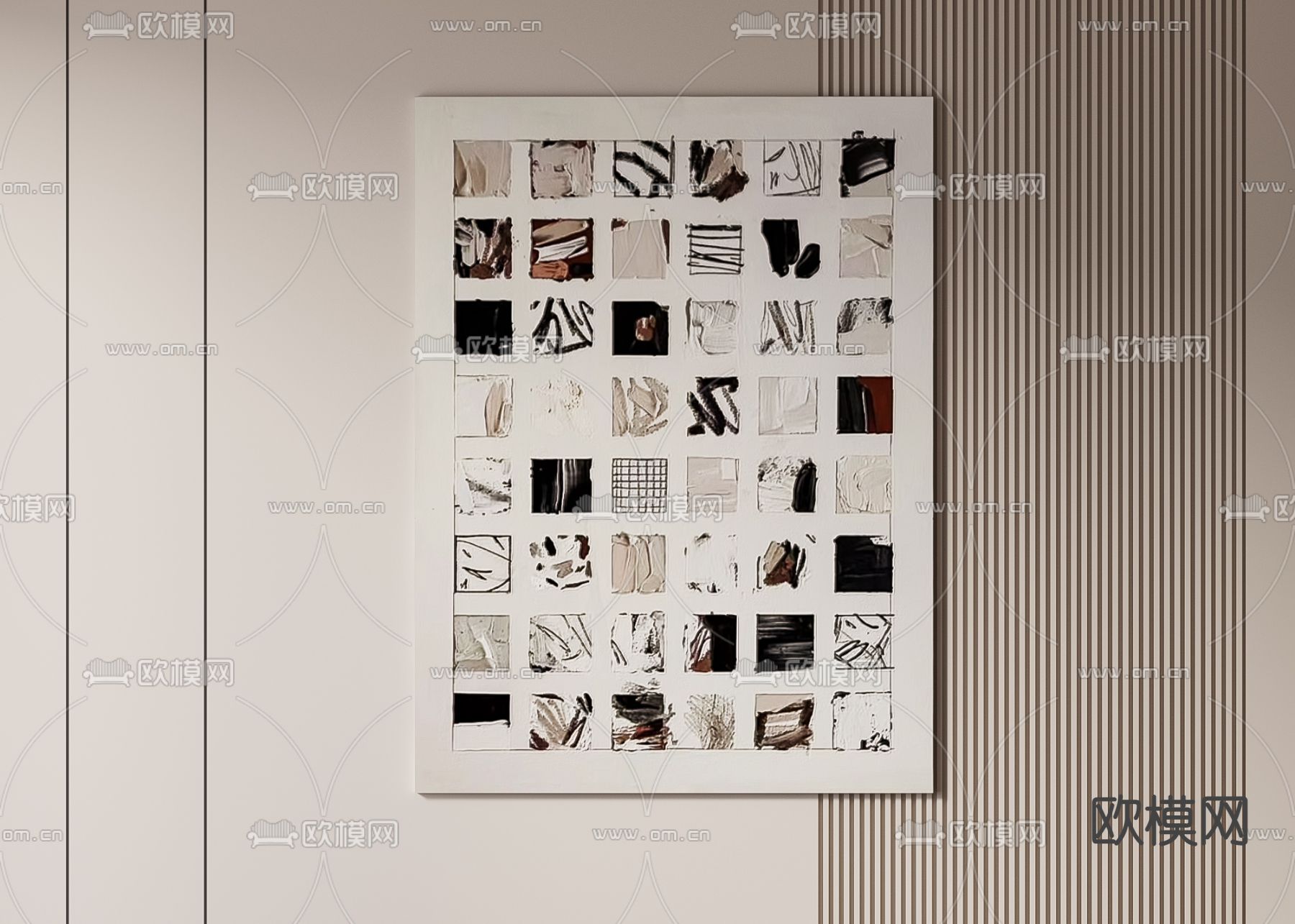 侘寂风装饰画 挂画su模型下载