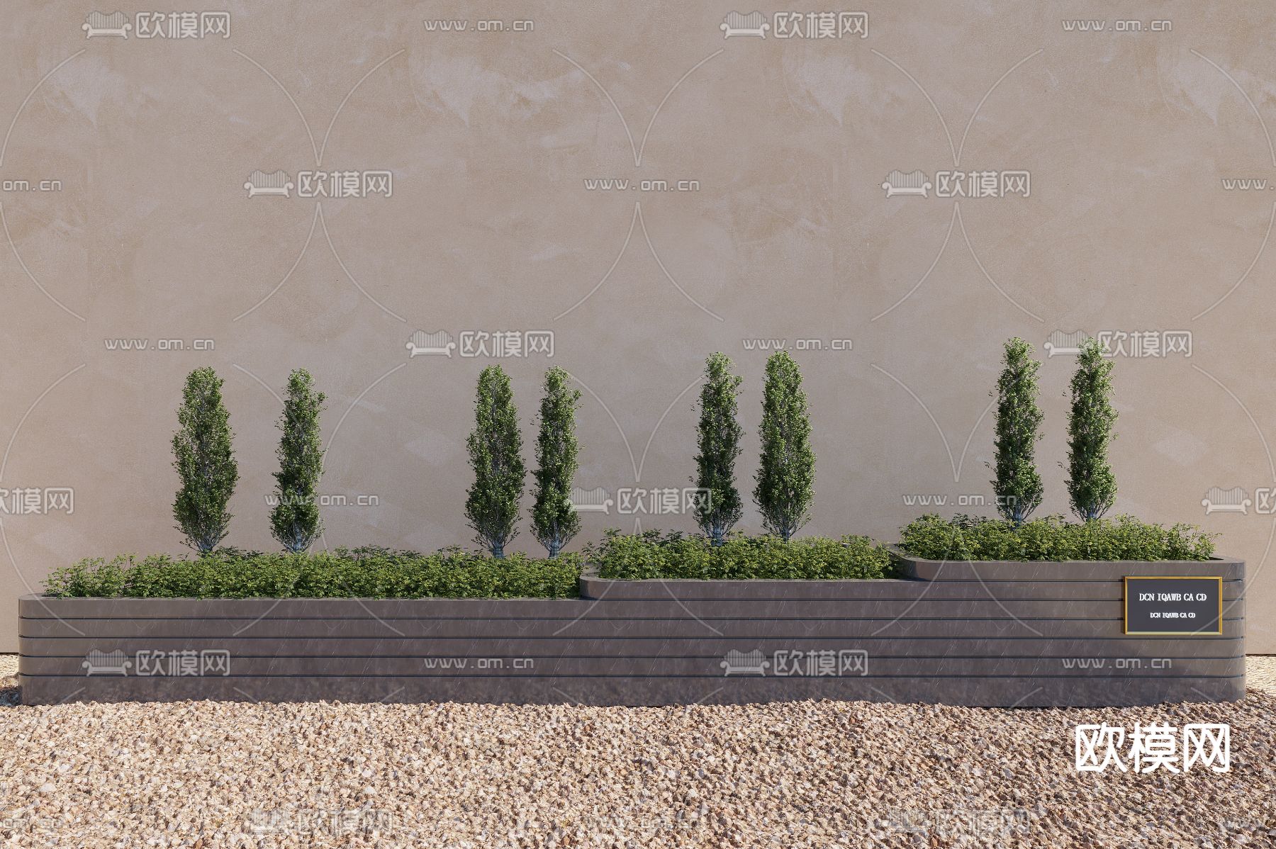 户外花箱 花坛 树池3d模型下载