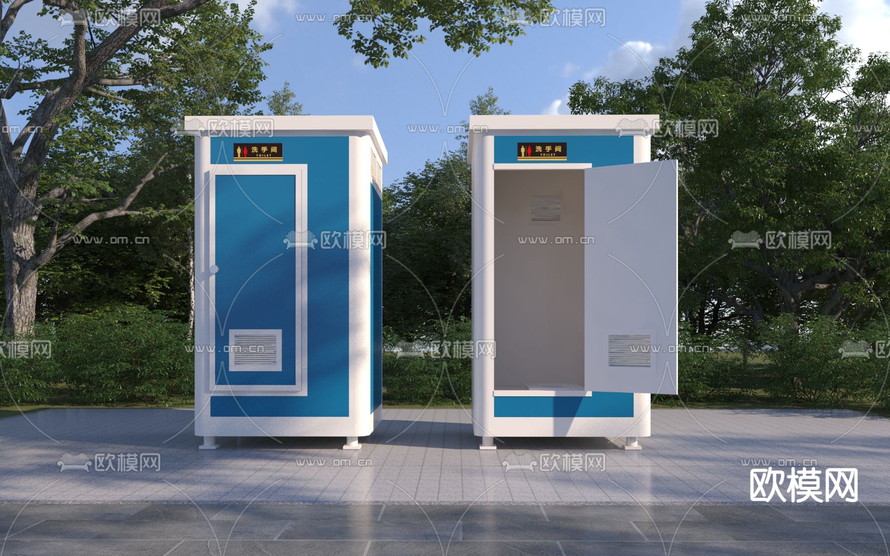 公共厕所 移动厕所3d模型下载