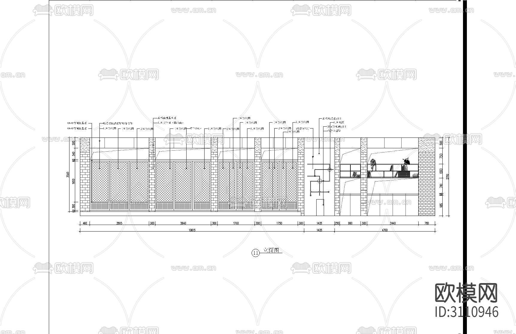 现代风网吧 室内设计cad平面图下载（渲染图2）