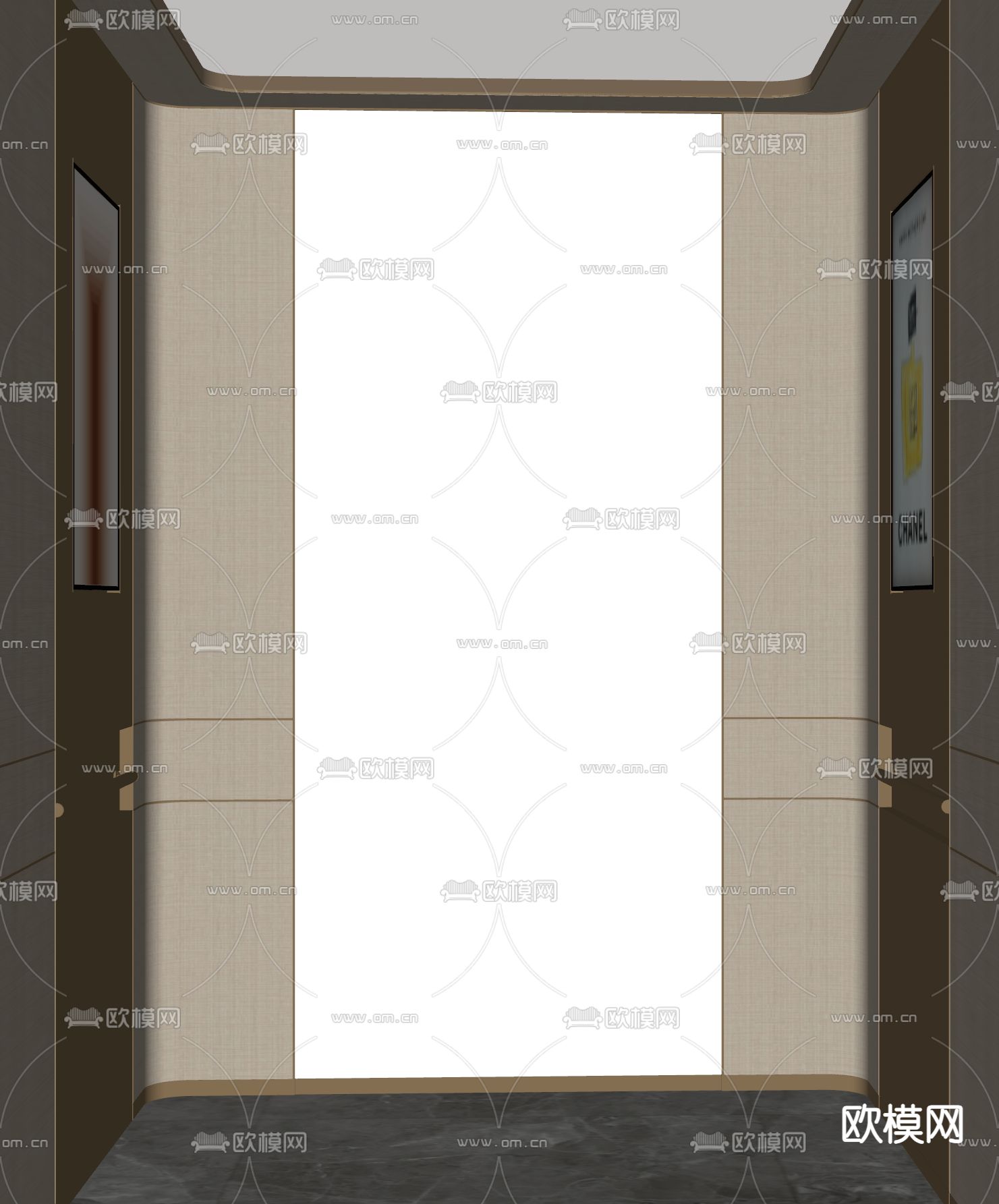 现代酒店电梯 电梯su模型下载（渲染图1）