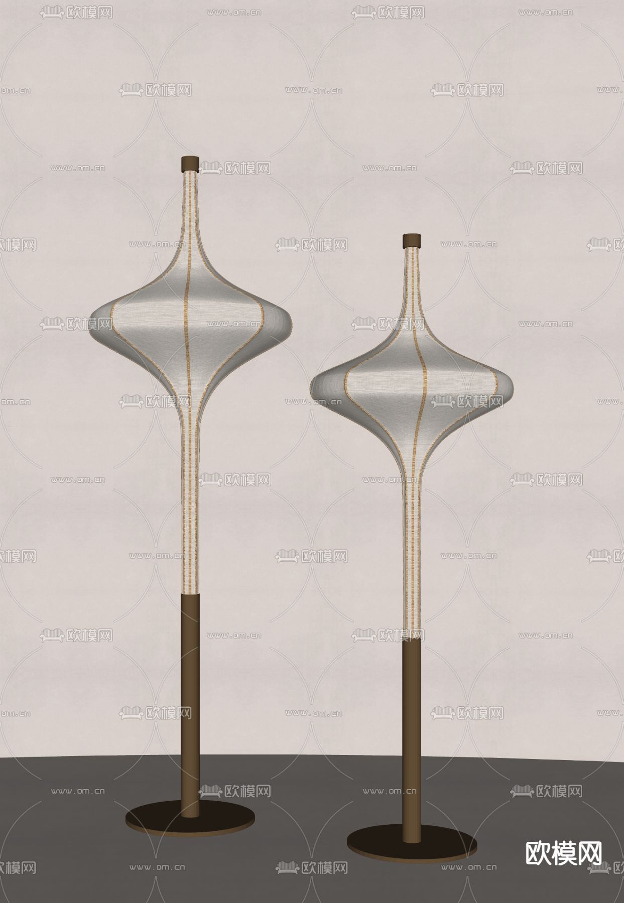 侘寂风落地灯su模型下载（渲染图1）