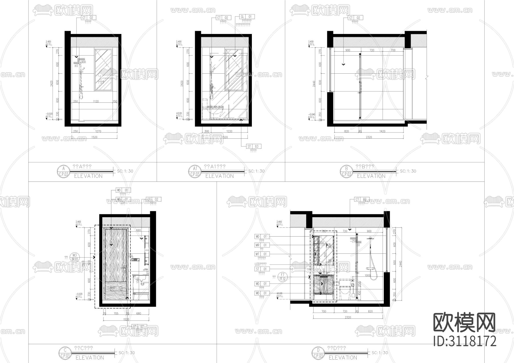 住宅家居全套cad图库下载（渲染图6）