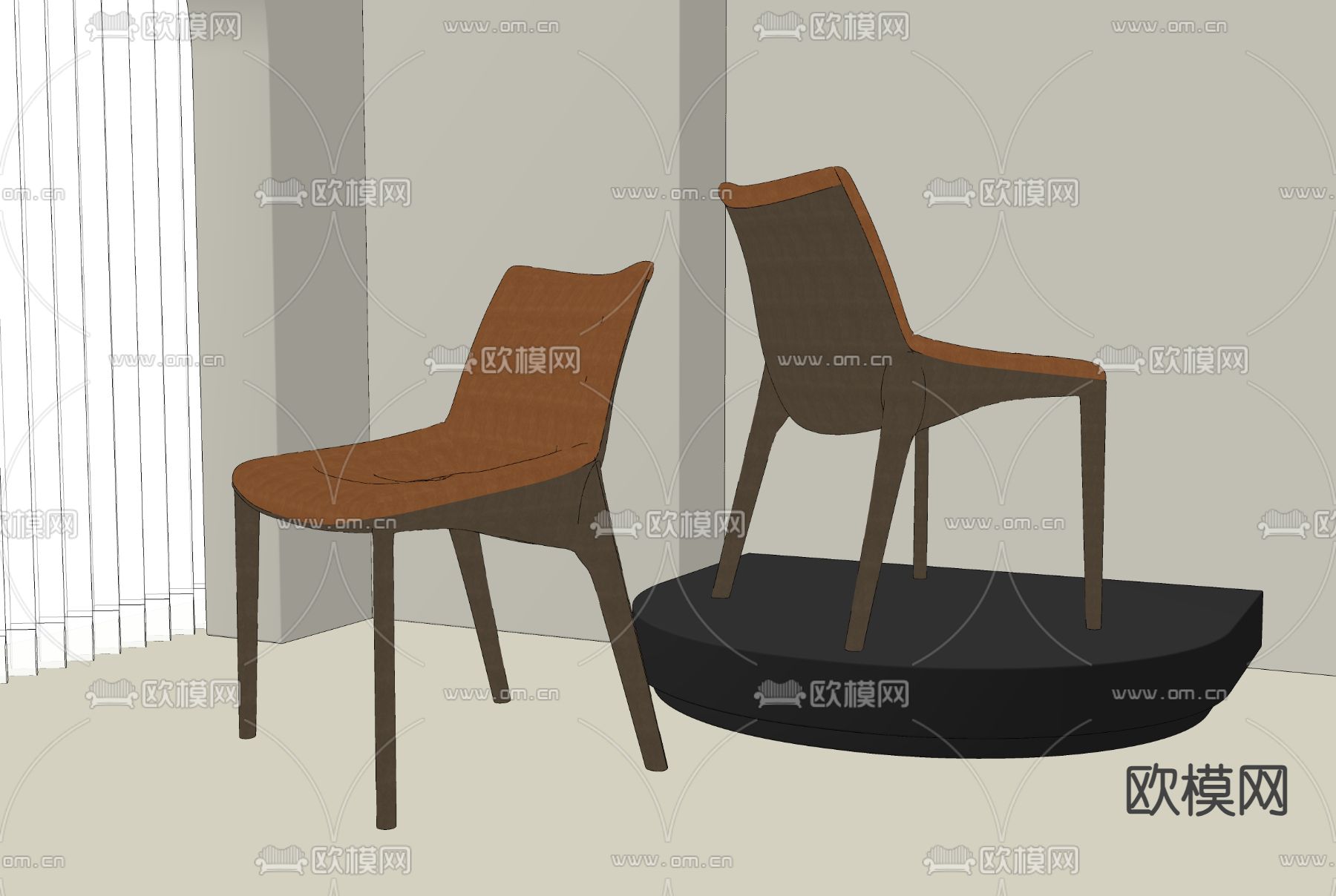 现代单椅 椅子su模型下载（渲染图1）