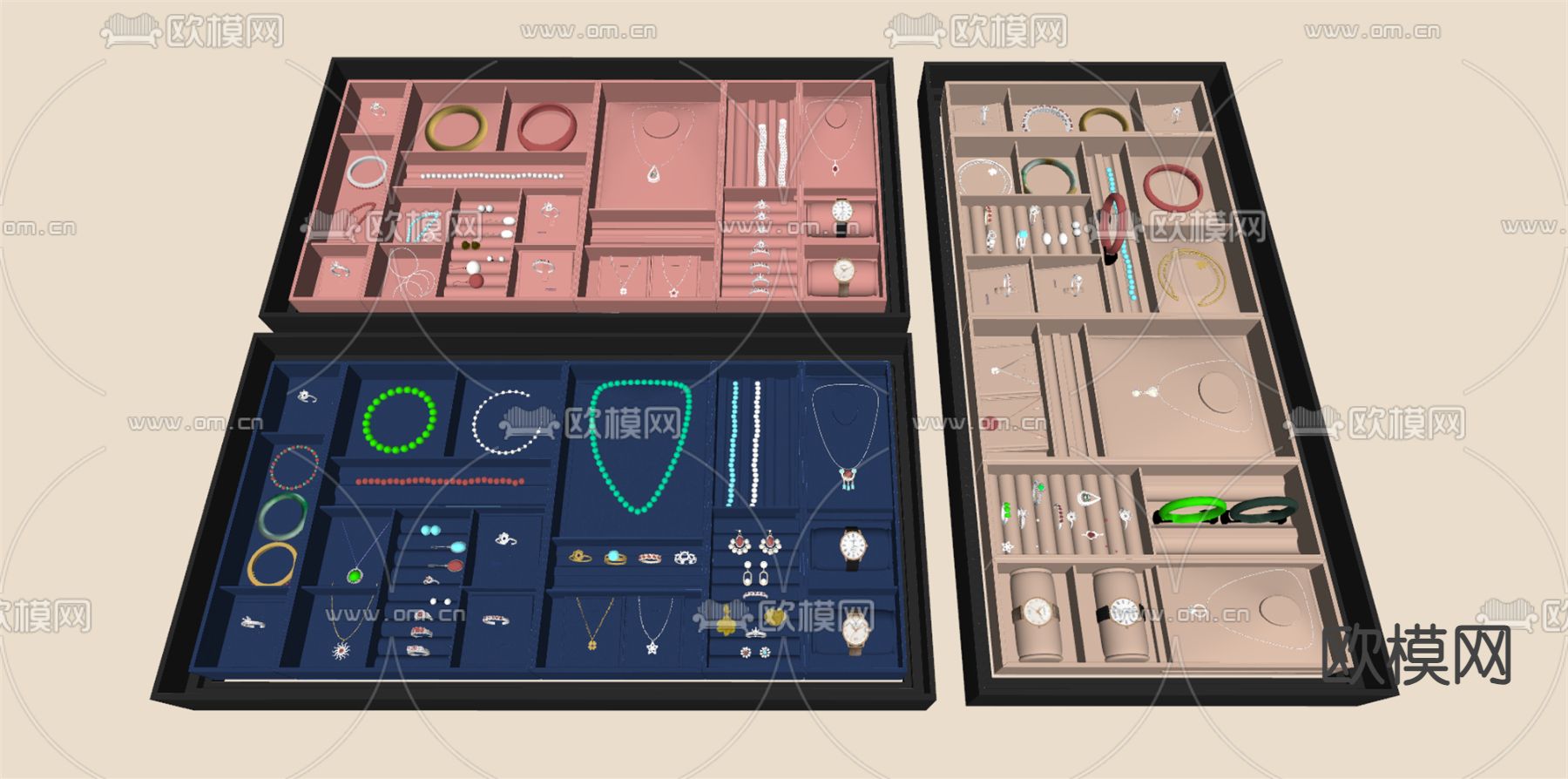珠宝首饰 钻戒 手表 玉镯su模型下载（渲染图2）