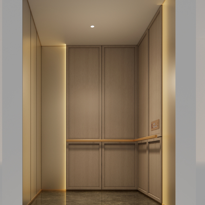  电梯轿厢su模型 