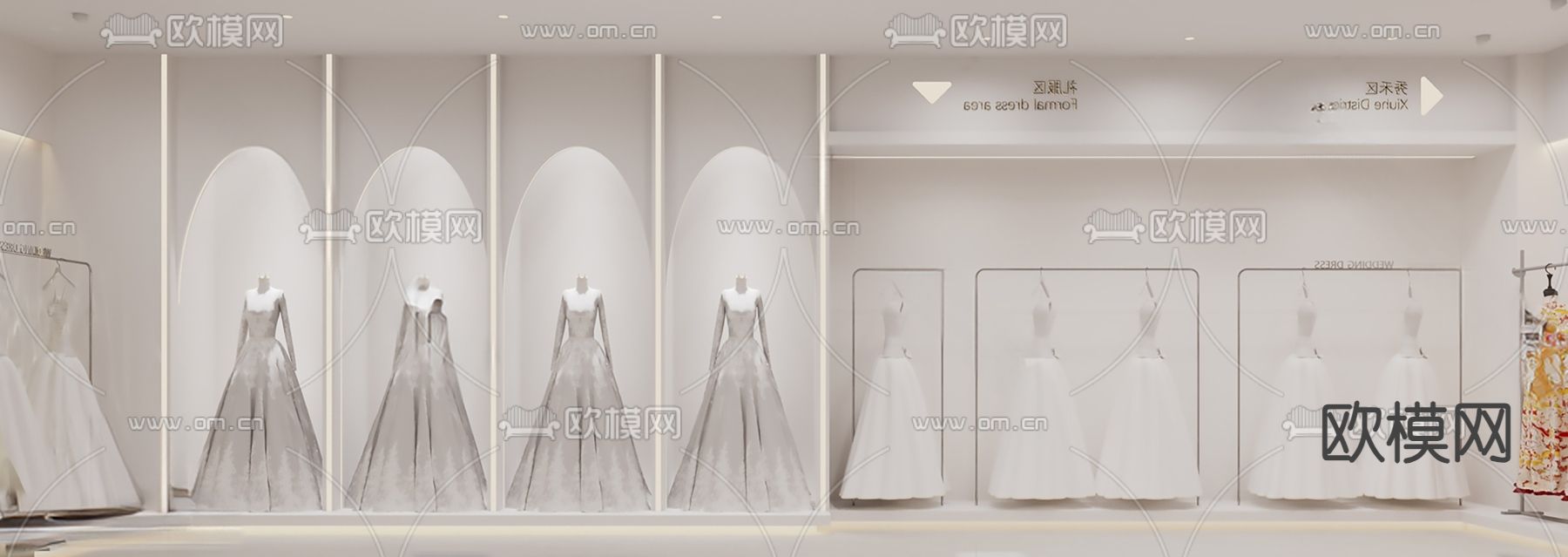现代婚纱店su模型下载（渲染图1）