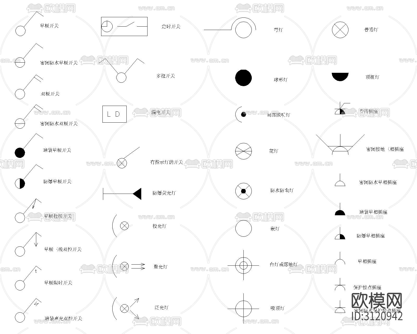 开关(精品)cad图库下载（渲染图1）